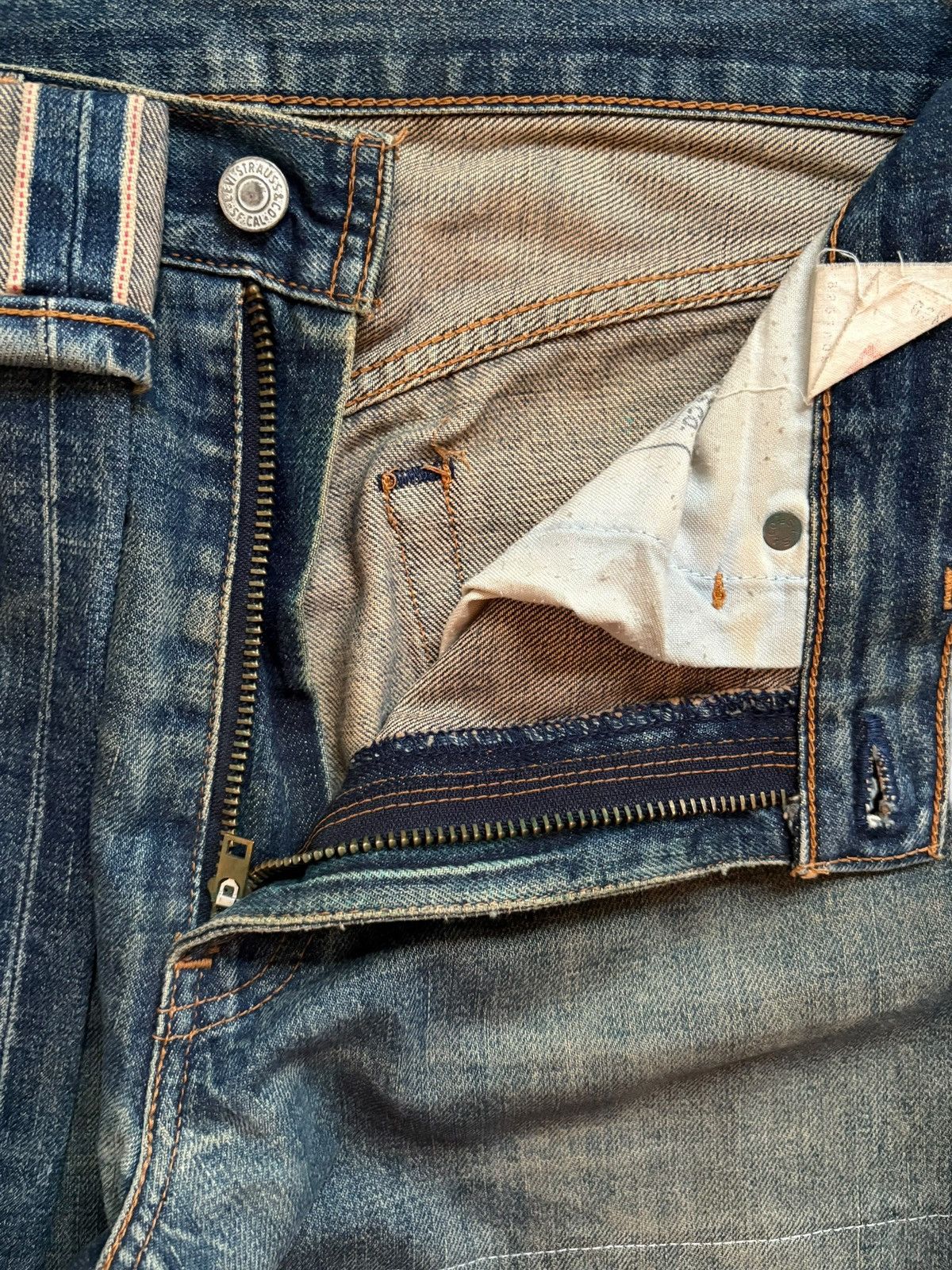 Levi's Vintage 80s Levis Big E Selvedge Rusty Mud Wash Loose Jeans Size US 29 - 10 Thumbnail