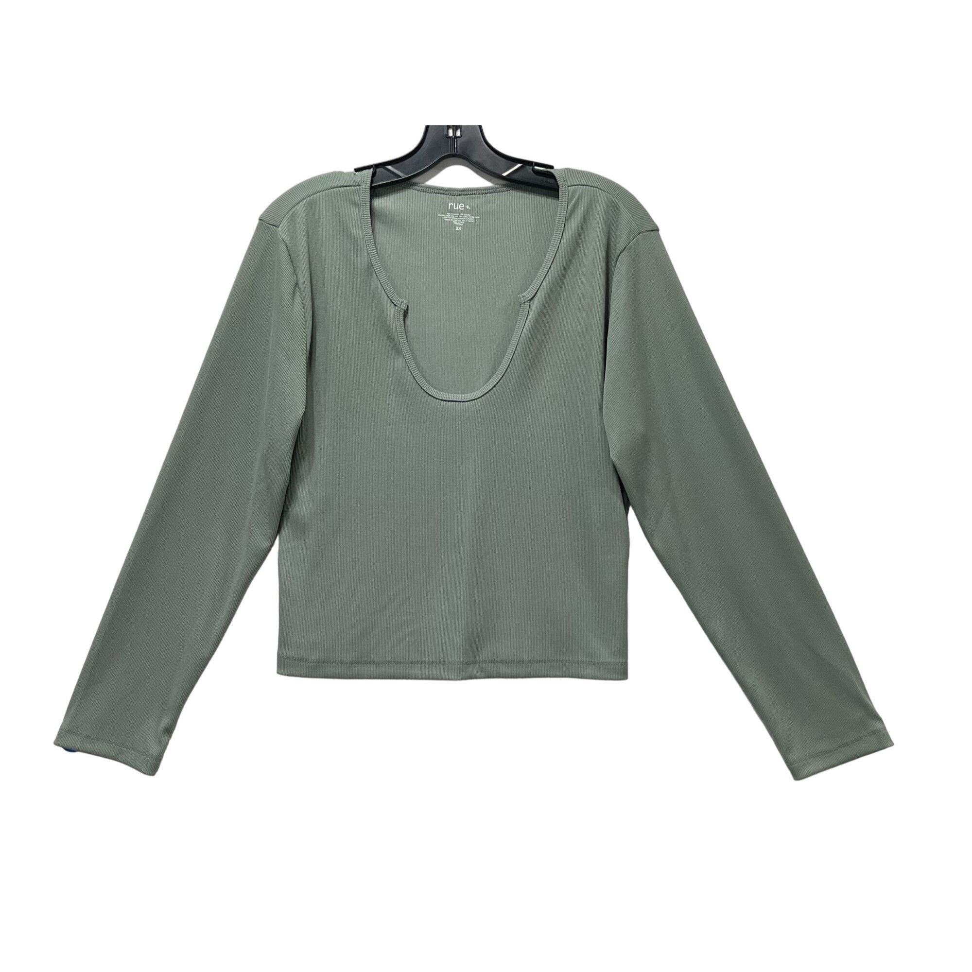 rue21 Rue + - Women's Long Sleeve Top - Olive Green - 2X Size XXL / US 16-18 / IT 52-54 - 1 Thumbnail