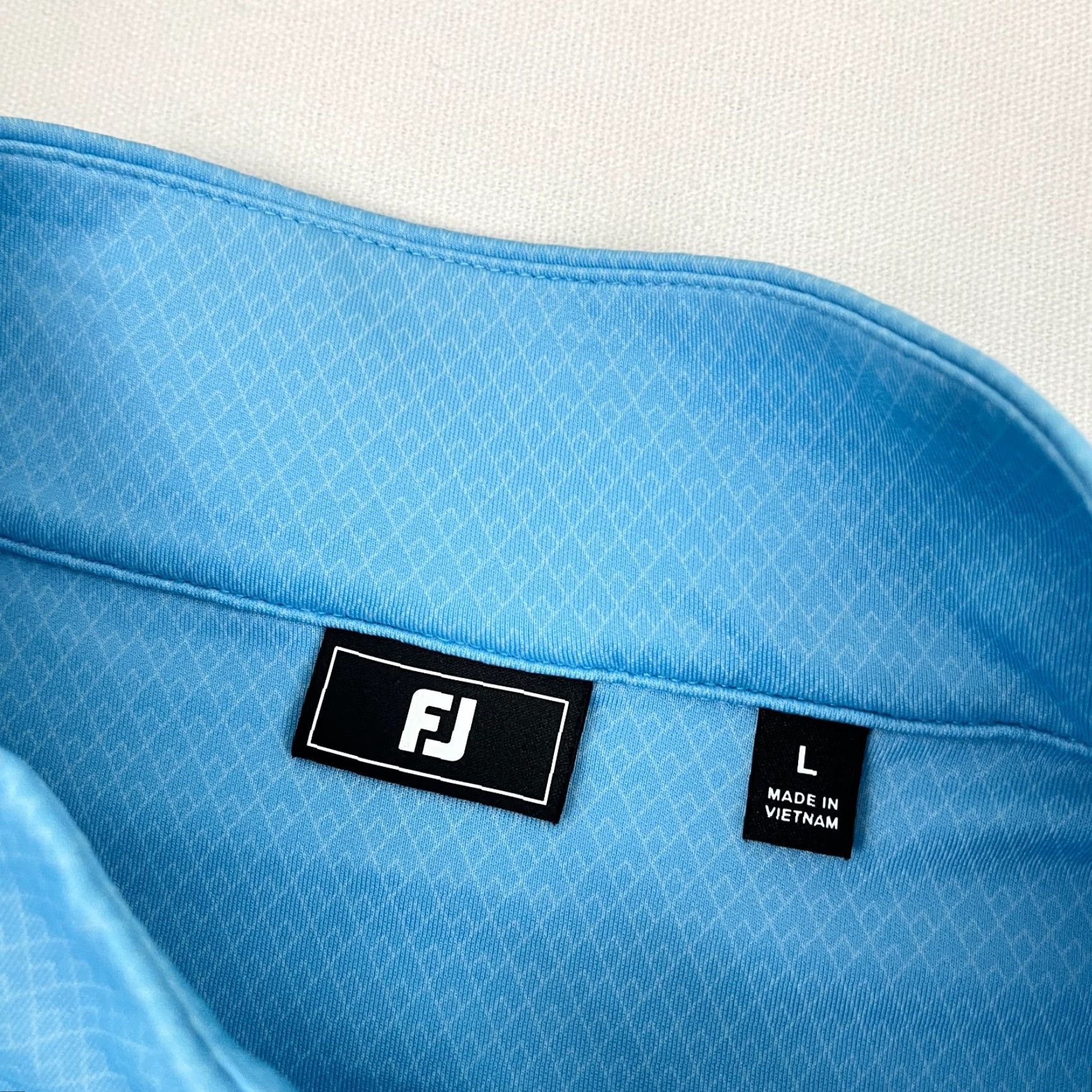 Footjoy FootJoy Pullover Mens L Blue Tonal Deco Diamond Performance Golf 1/4 Quarter Zip Shirt Jacket Mens Regular Blue Tonal Deco Diamond Short Sleeve? Size US L / EU 52-54 / 3 - 2 Thumbnail
