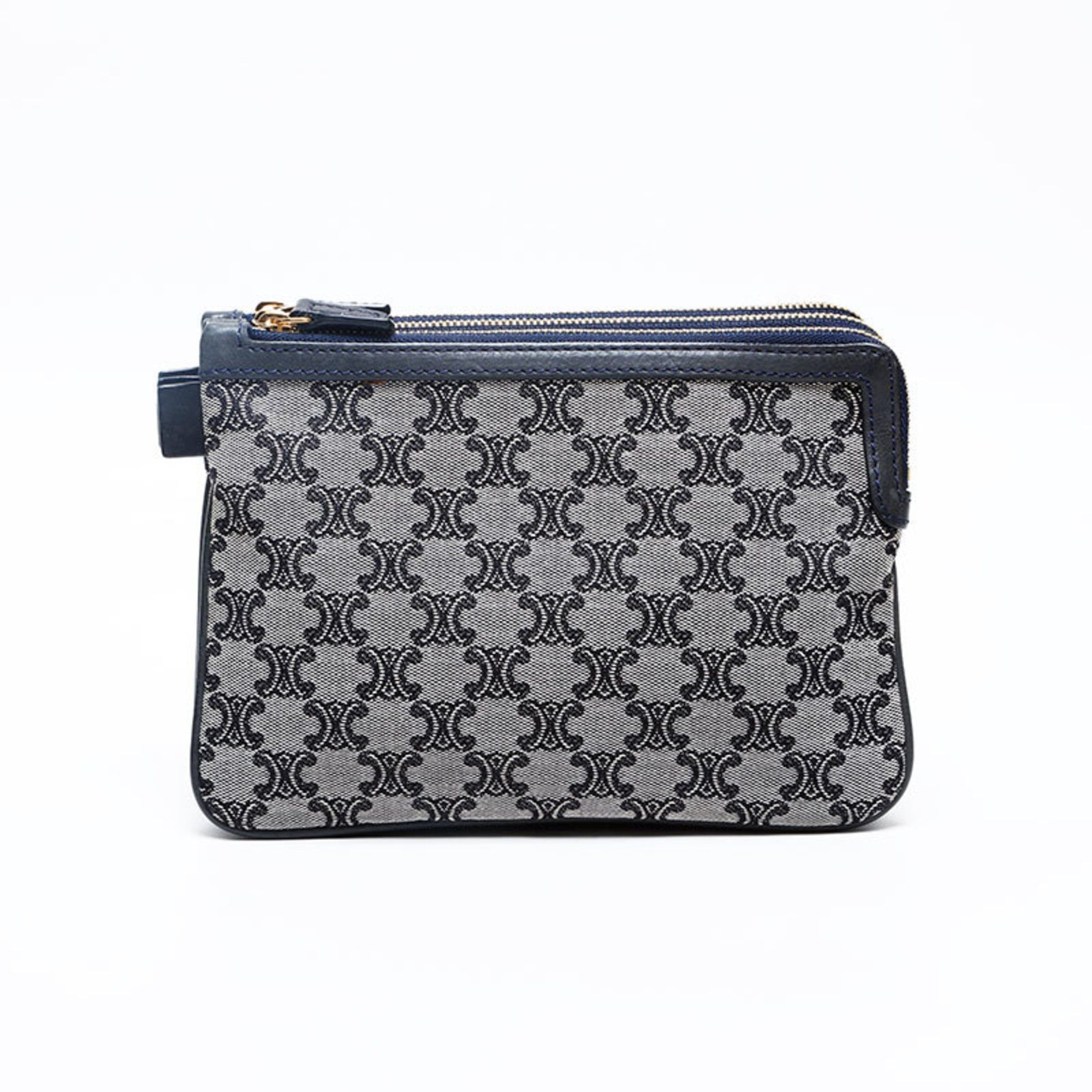 Celine Celine Macadam Canvas Pouch, Navy, WS20114 Size ONE SIZE - 1 Thumbnail