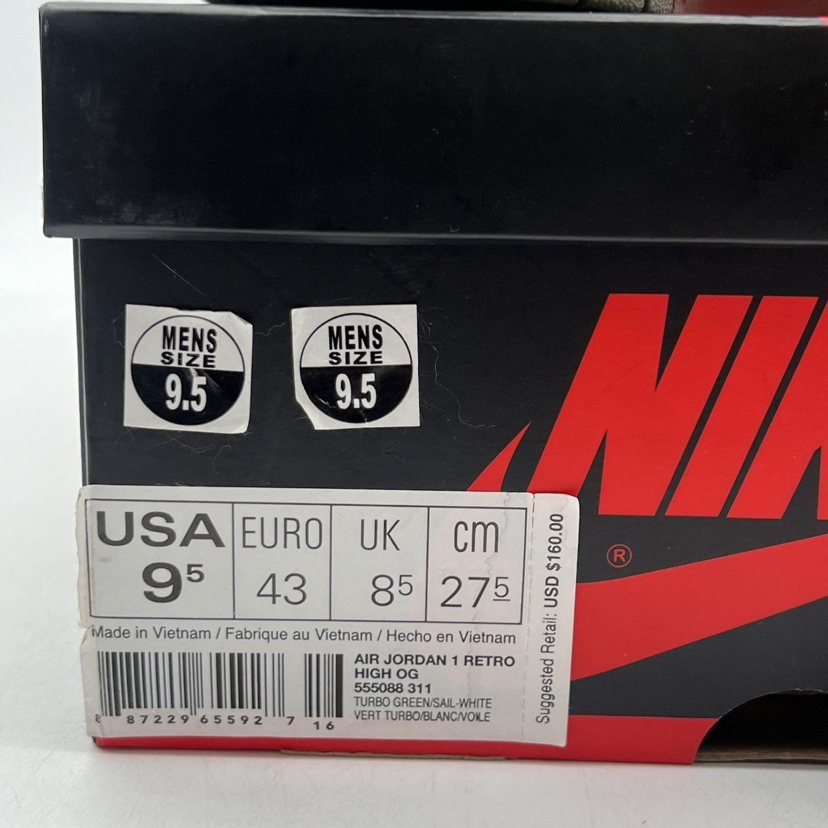 Nike Air Jordan 1 high turbo green Size US 9.5 / EU 42-43 - 6 Thumbnail