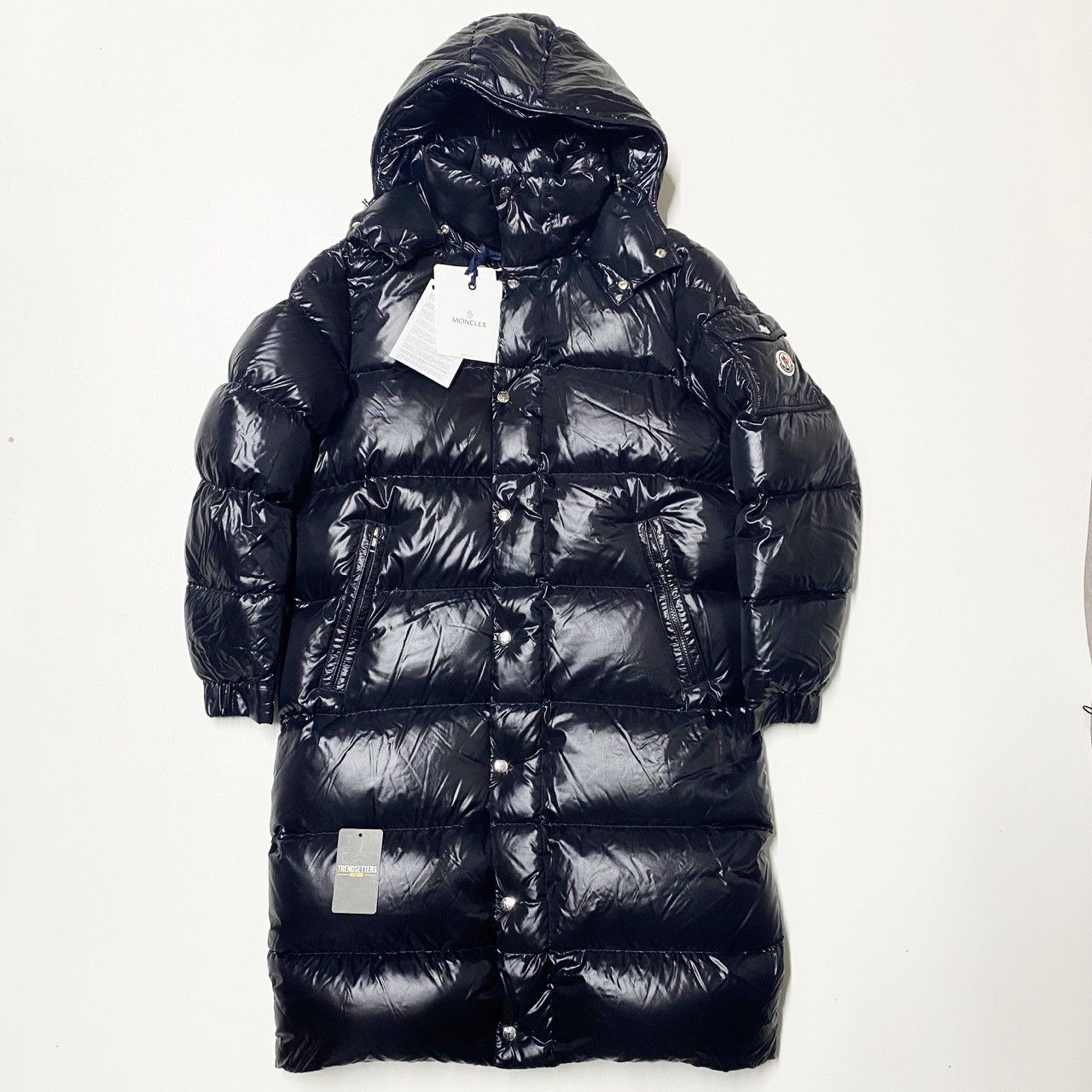 image of Moncler Hanoverian M L Mens Down Jacket Long Black Maya (Size Medium)