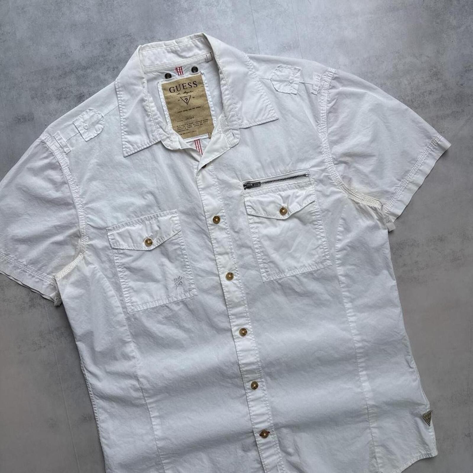 Guess Y2K Guess 00s Grunge Button Up White shirt Size US M / EU 48-50 / 2 - 2 Thumbnail