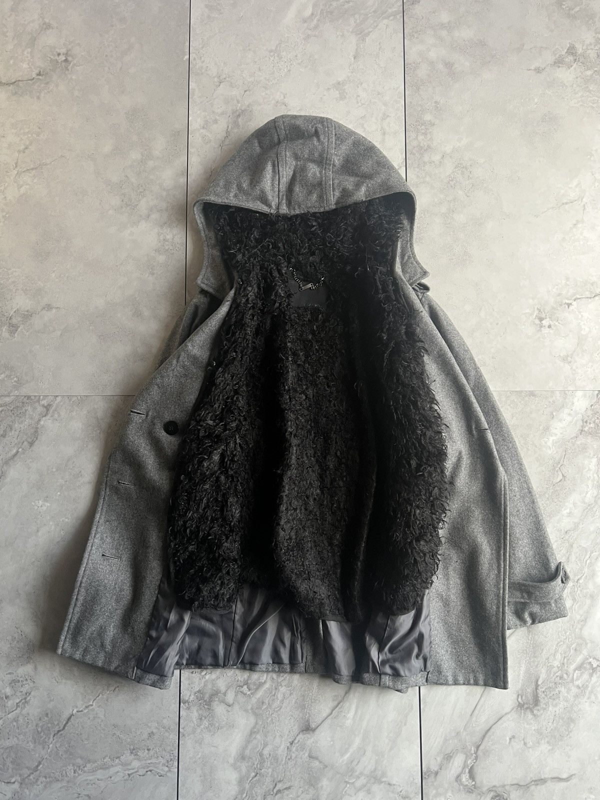 Japanese Brand Glad News Fur Lined Studded Pea Coat Size US M / EU 48-50 / 2 - 4 Thumbnail