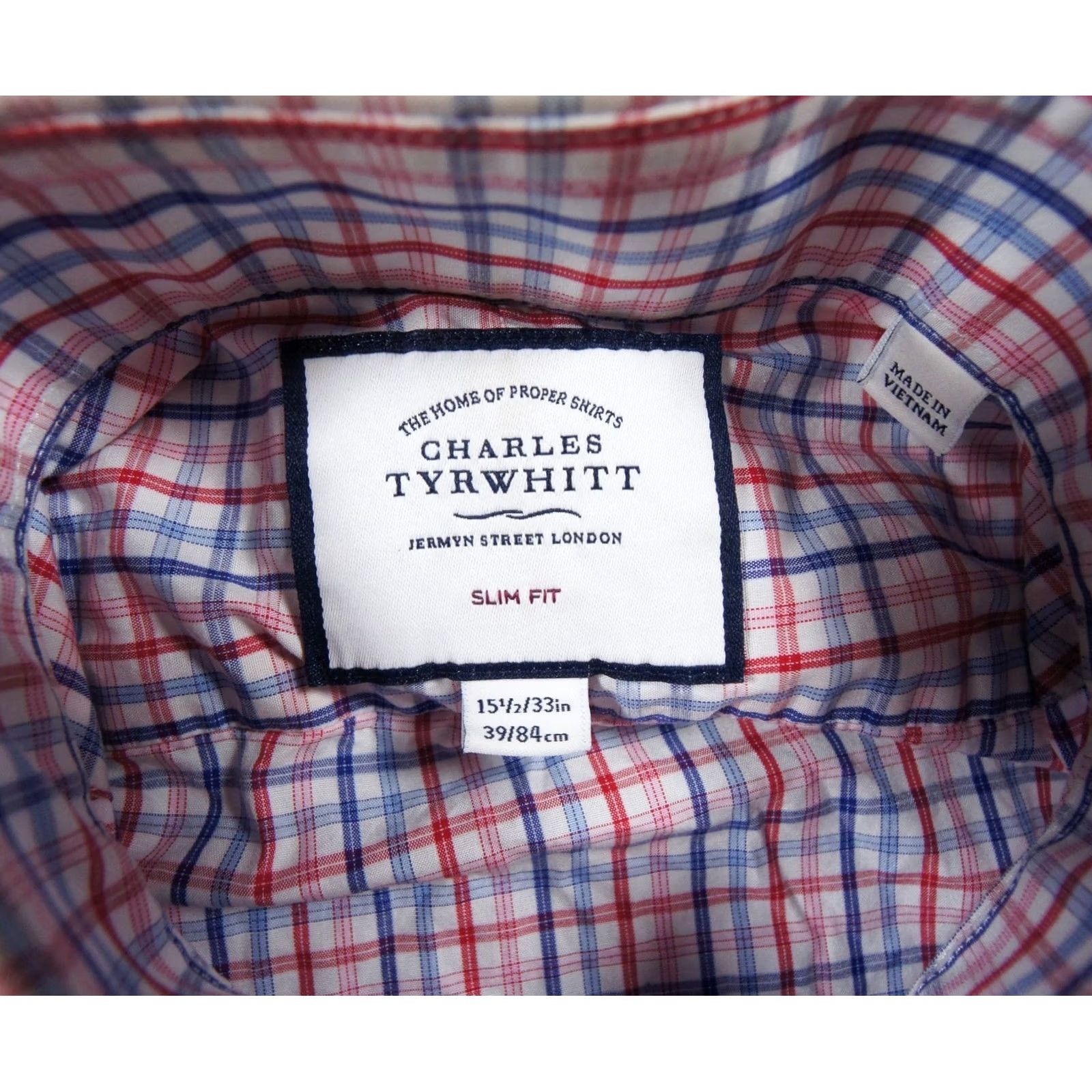 Charles Tyrwhitt Charles Tyrwhitt Shirt Mens 15.5/33 Button-Up Slim Fit Long Sleeve Collared Check Pattern Multicolor Cotton Shoes? Size US M / EU 48-50 / 2 - 5 Thumbnail