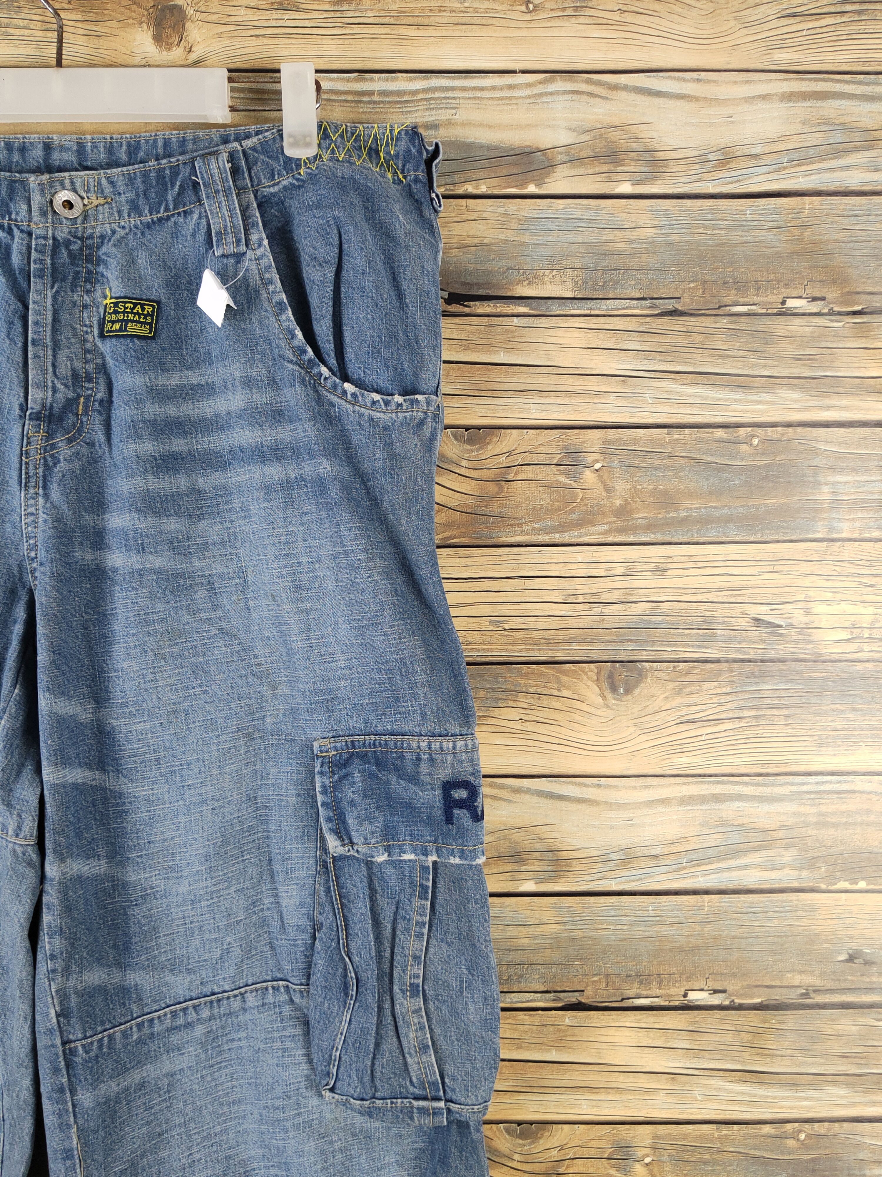 G-Star DL G Star Raw Blue Distressed Ripped denim Jeans #1321 Size US 35 - 7 Thumbnail