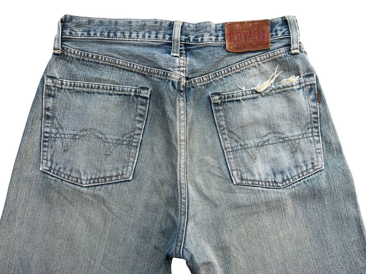 Edwin Vintage Edwin 505 Selvedge Distressed Denim Jeans 31x29 Size US 31 - 8 Thumbnail
