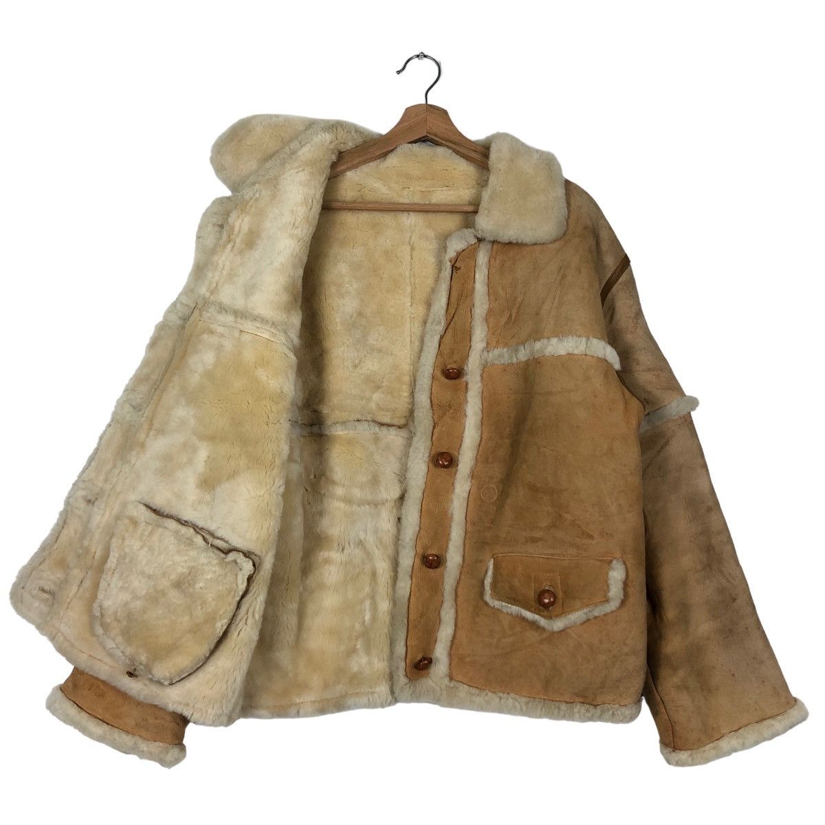 PPFM 🔥90’s Suede Sherpa Shearling PPFM Mink Fur Jacket Size US M / EU 48-50 / 2 - 9 Thumbnail