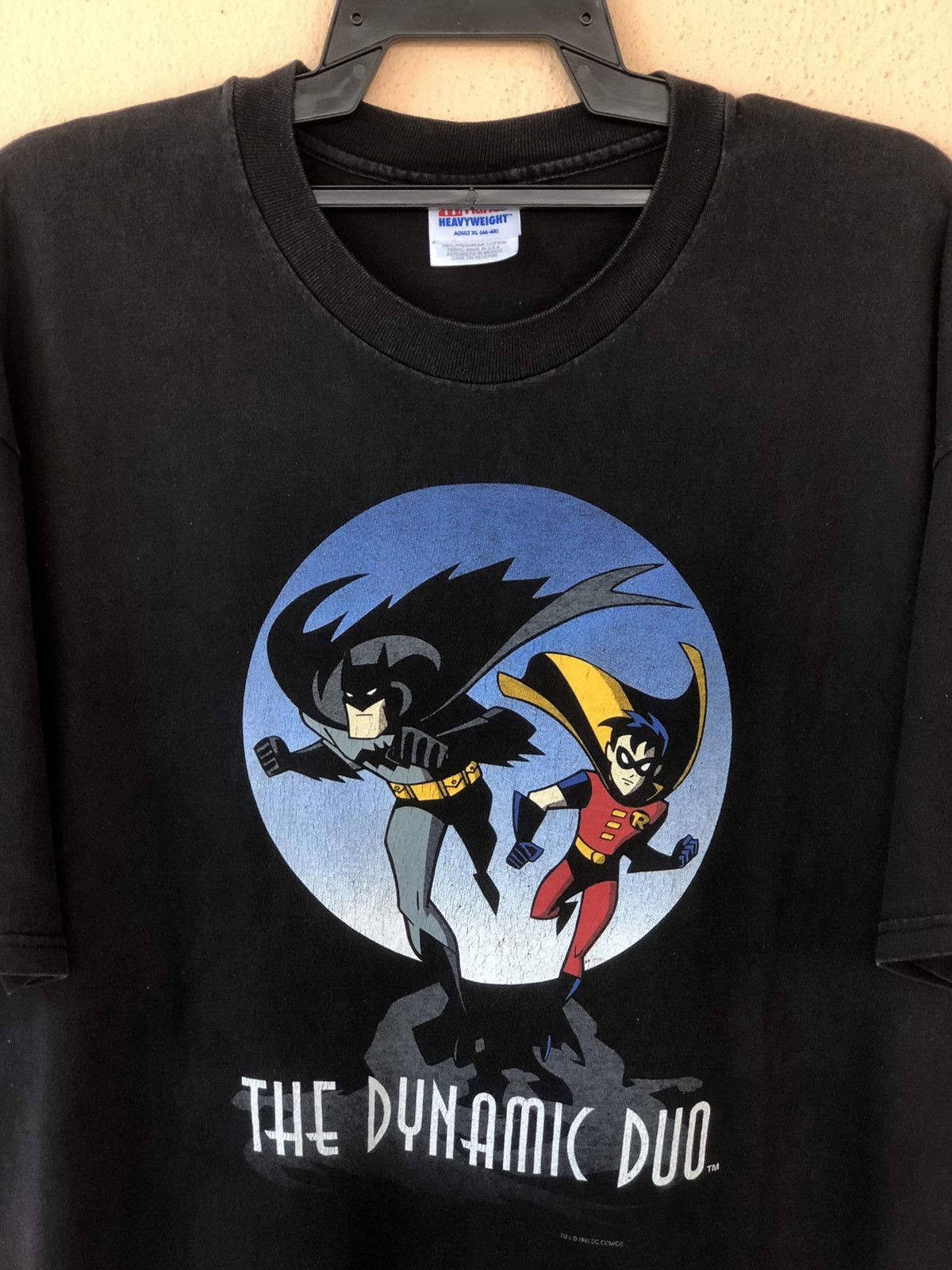 Image of Vintage 90's Batman Animated Series Batman N Robin in Black, Men's (Size XL)