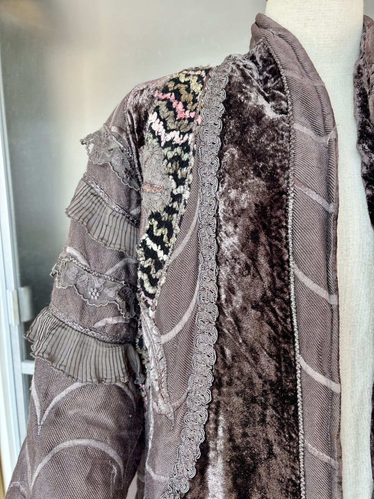 Designer × Vintage Vintage Dramatic Wearable Art Coat Jacket Size XXL / US 16-18 / IT 52-54 - 3 Thumbnail