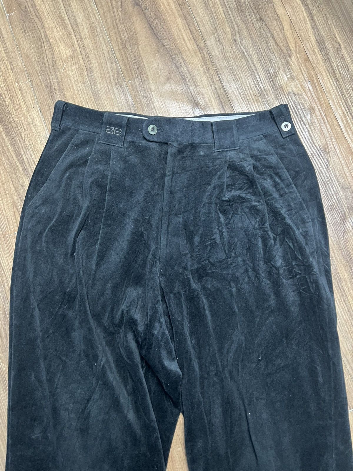 Balenciaga VINTAGE BALENCIAGA BB Sports Velvet Trousers (40) Size US 31 - 3 Thumbnail