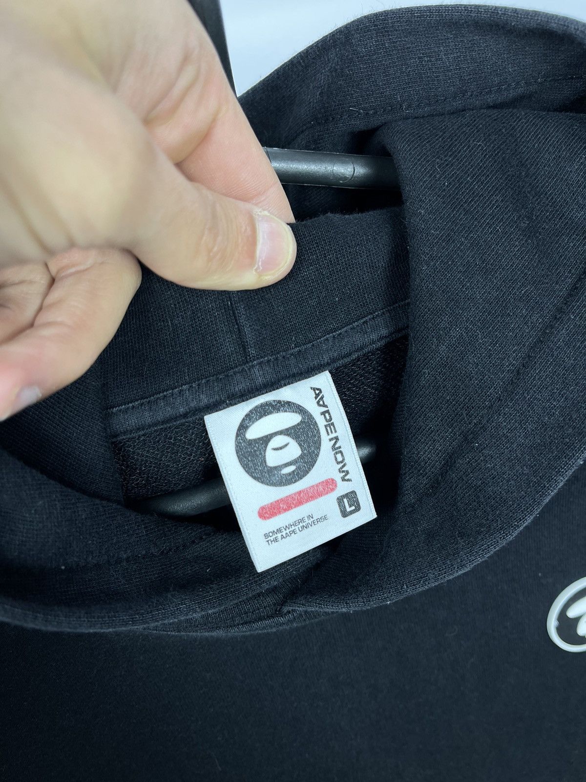 Aape AAPE Bape By Bathing Ape Black Hoodie Logo Pocket Men Size L Size US L / EU 52-54 / 3 - 5 Thumbnail