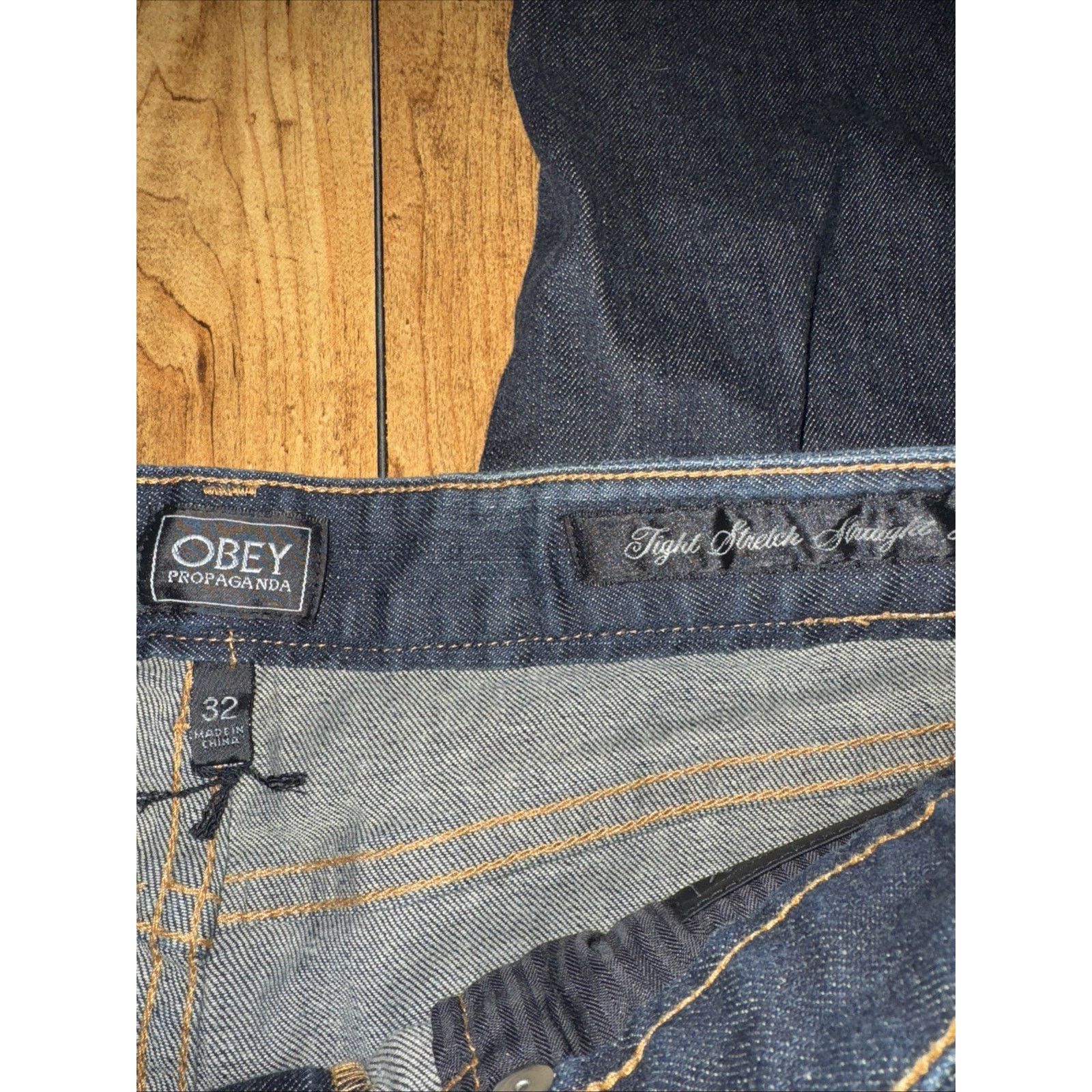 Obey Obey Tight Stretch Straight Leg Jeans Dark Wash 30x33 Size US 30 / EU 46 - 9 Thumbnail