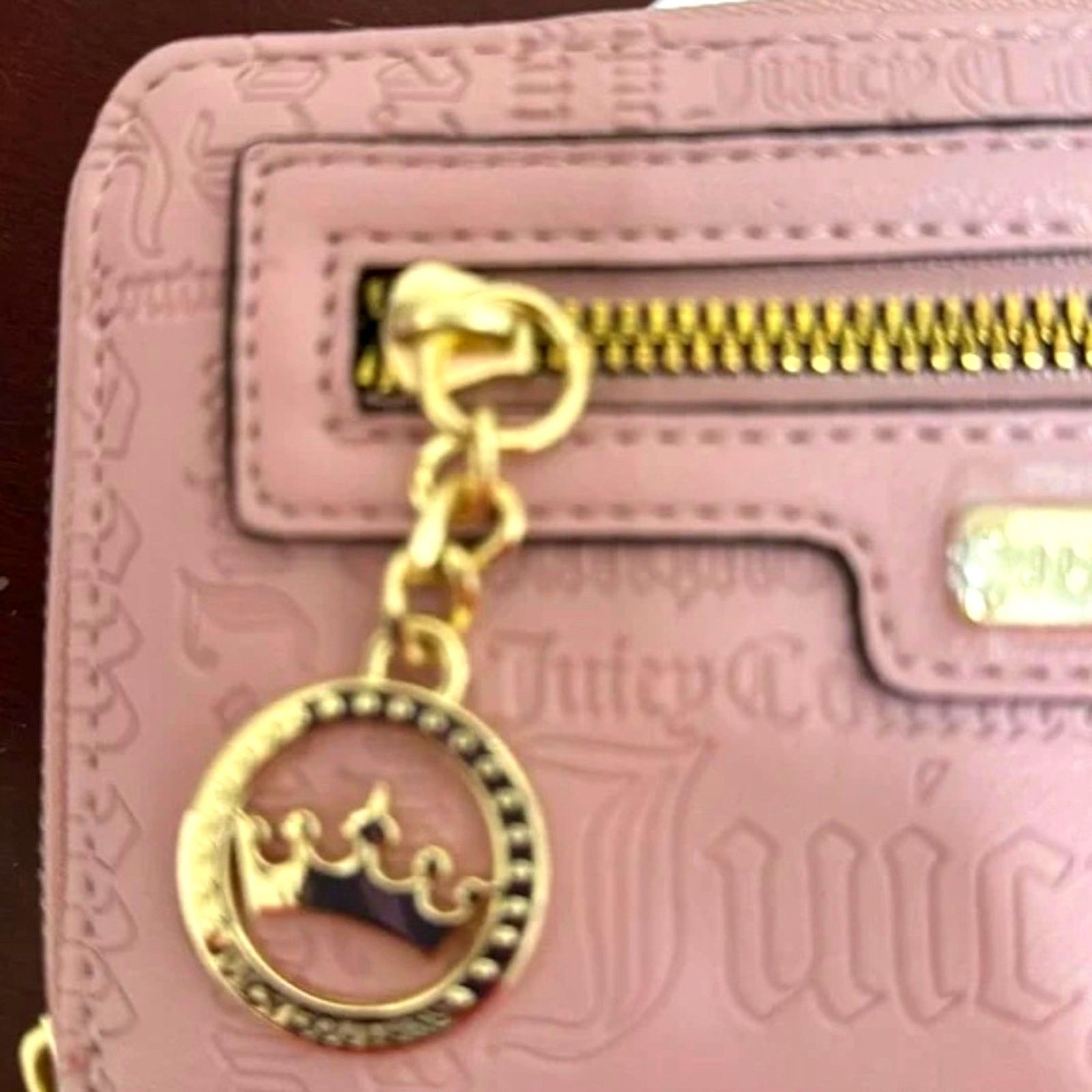Juicy Couture Juicy Couture Deboss Word Play Zip Around Wallet Dusty Blush Size ONE SIZE - 5 Thumbnail