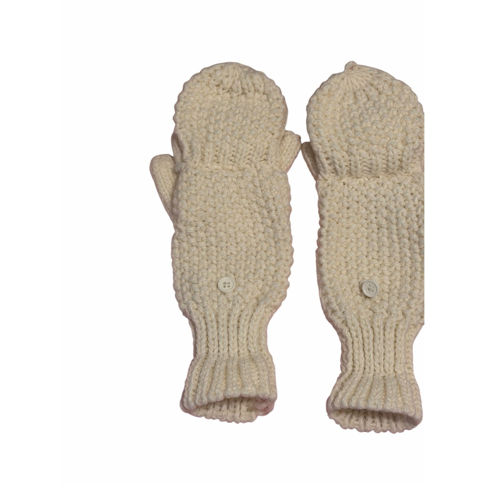 Other Women's White Solid Fuzzy Hand Knit Bird Mitten Gloves Size ONE SIZE - 2 Thumbnail