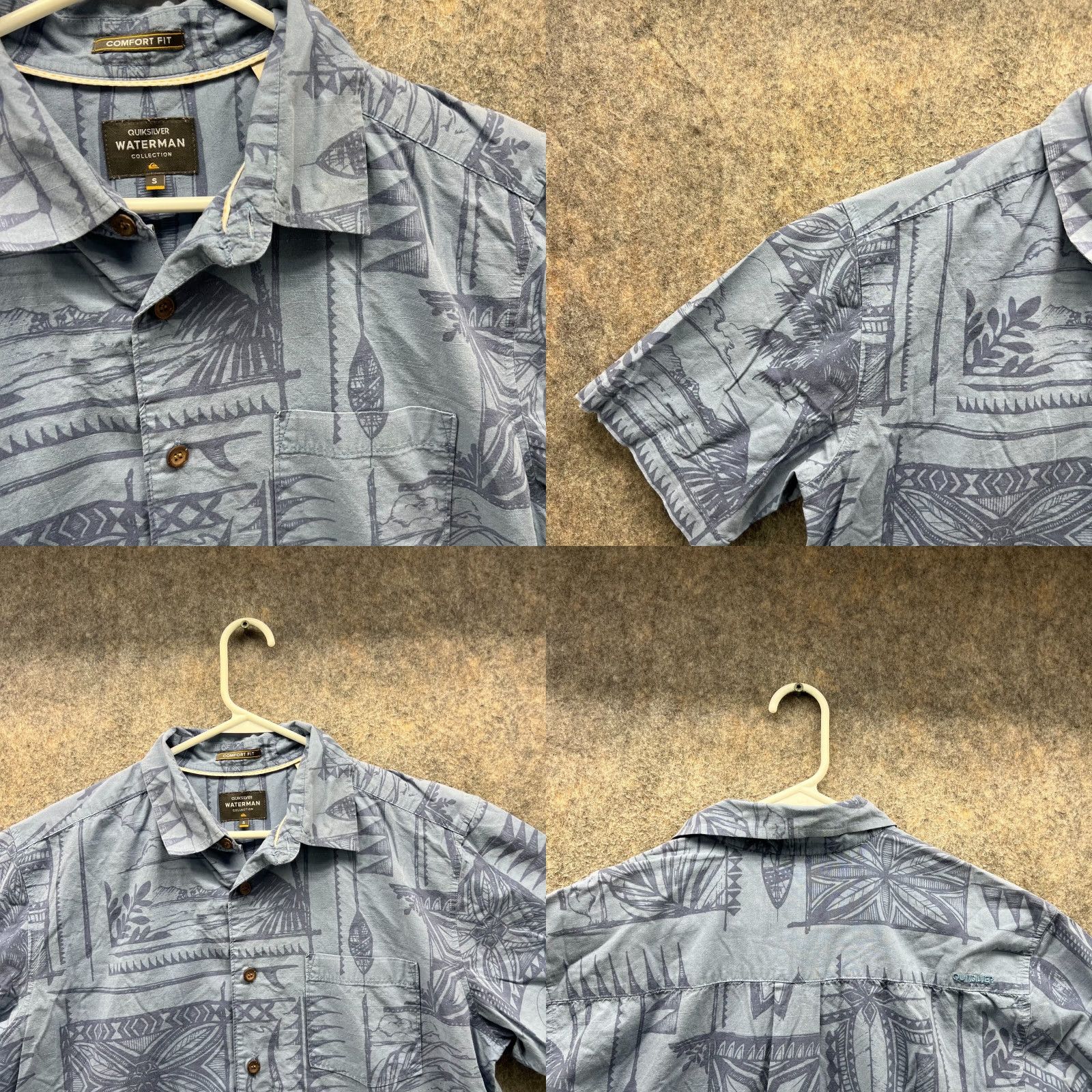 Quiksilver Quiksilver Shirt Men S Blue Floral Button-Down Waterman Small Spring Summer Fall Winter All Seasons Size US S / EU 44-46 / 1 - 8 Thumbnail
