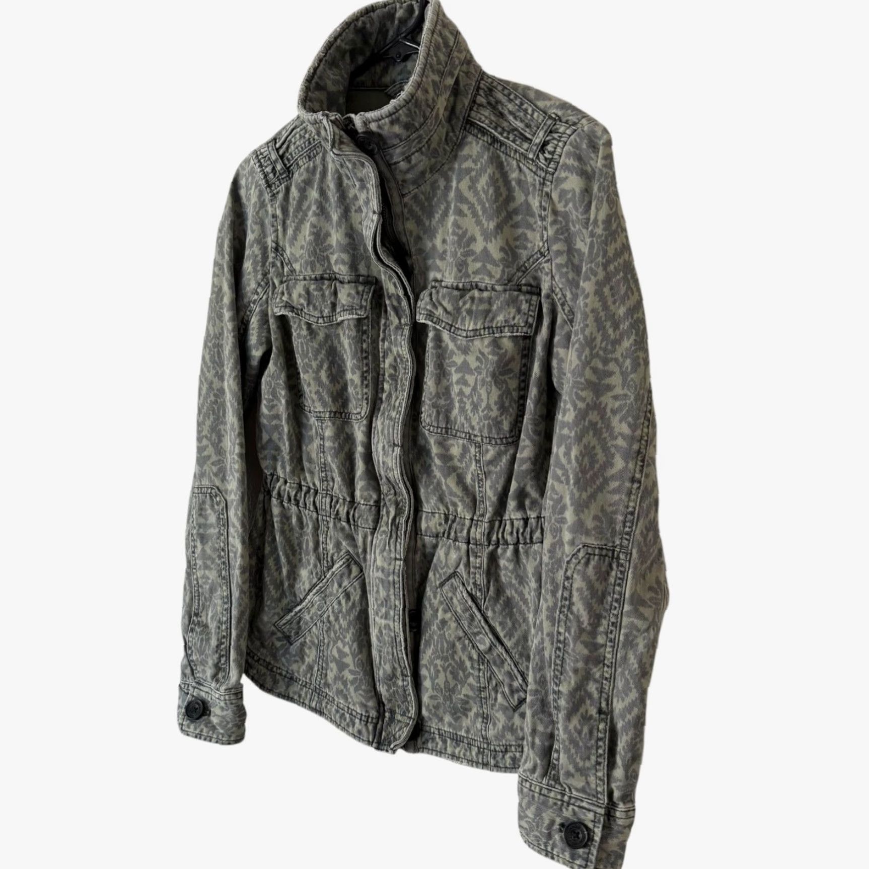 Abercrombie & Fitch Abercrombie & Fitch Military Cargo Jacket Green Women's Small Distress Full Zip Size S / US 4 / IT 40 - 2 Thumbnail