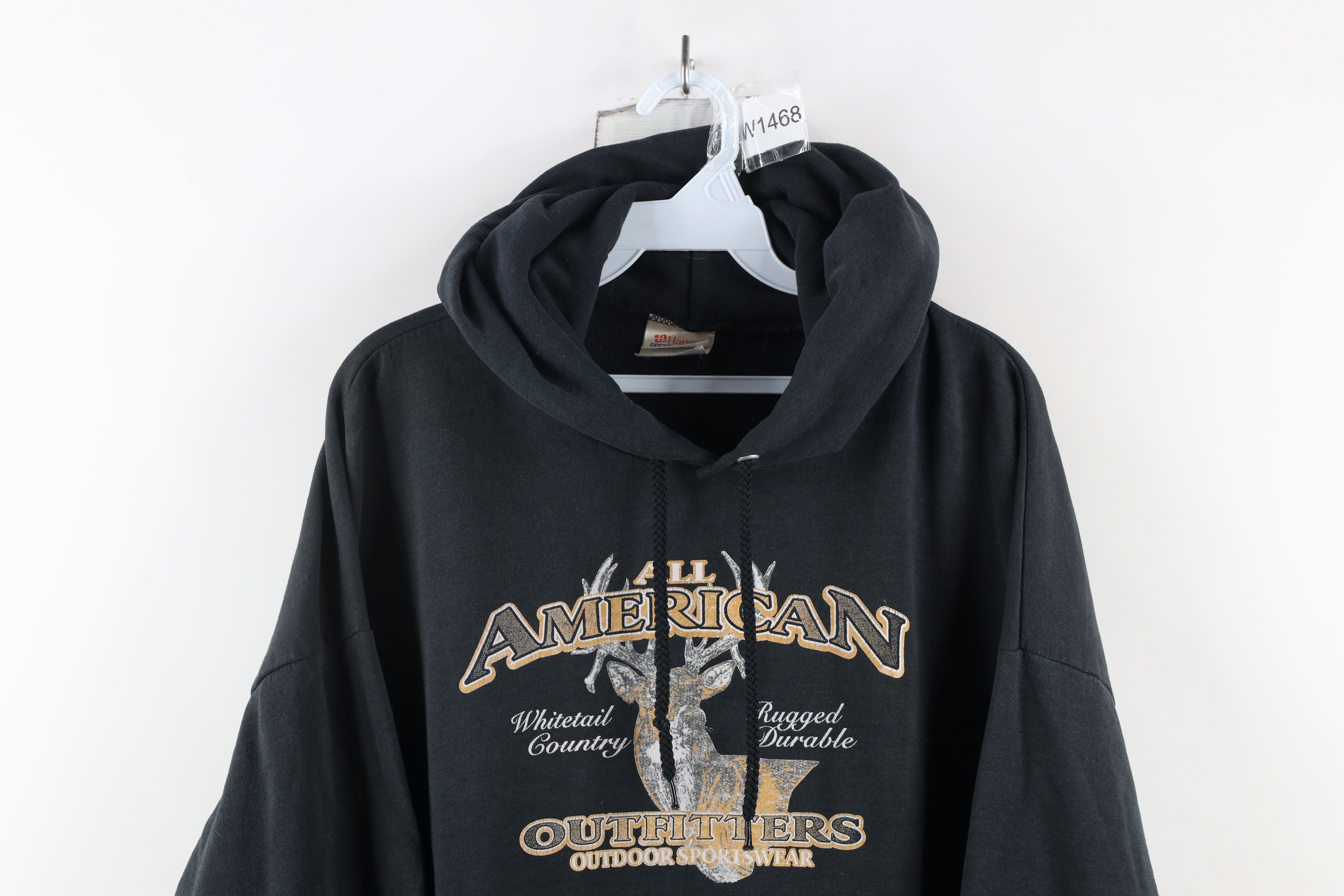 Vintage Vintage 90s Streetwear Deer Buck Nature Hoodie Black Size US XXL / EU 58 / 5 - 2 Thumbnail