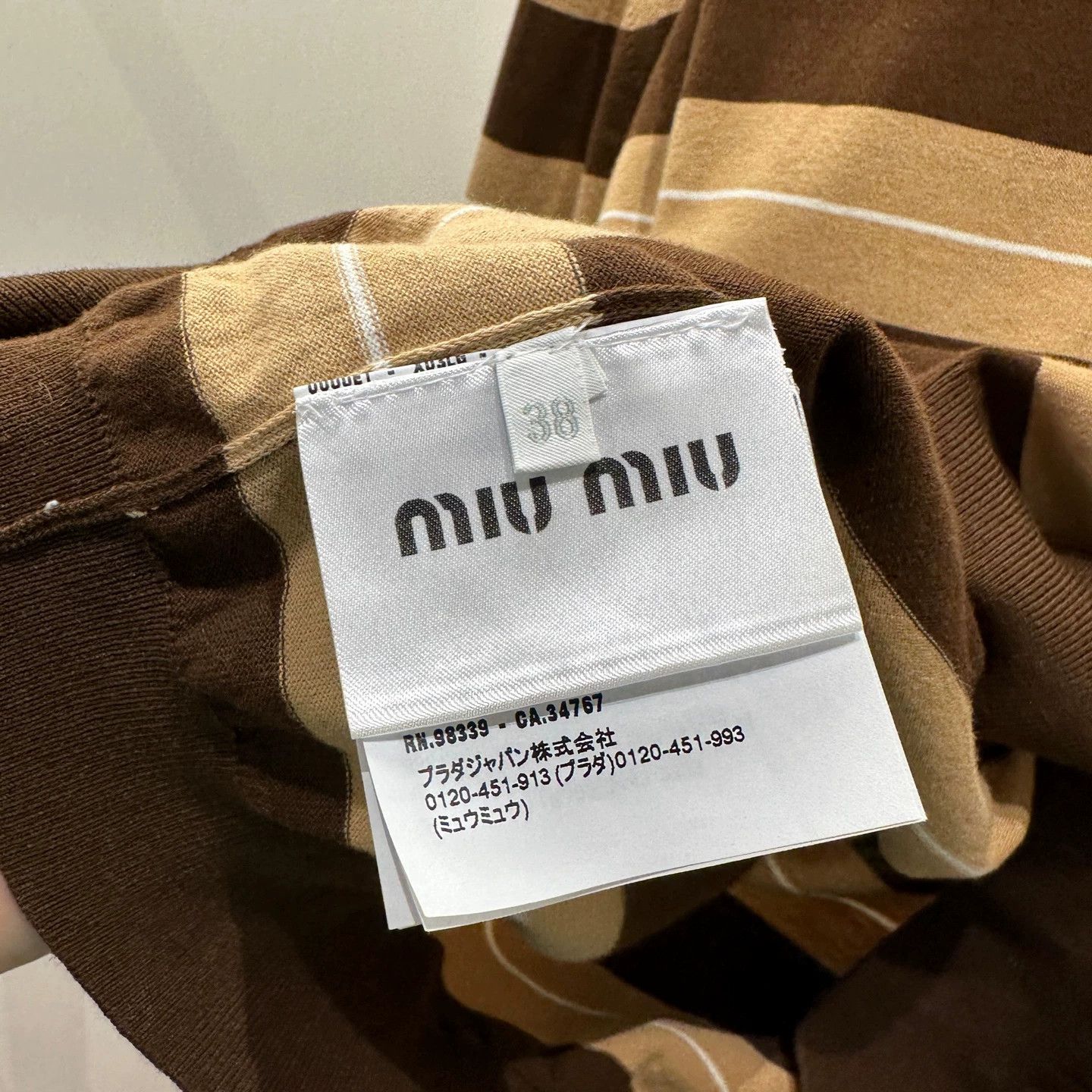 Miu Miu MIU MIU mar579 striped logo long-sleeve Polo 38 Size XS / US 0-2 / IT 36-38 - 4 Thumbnail