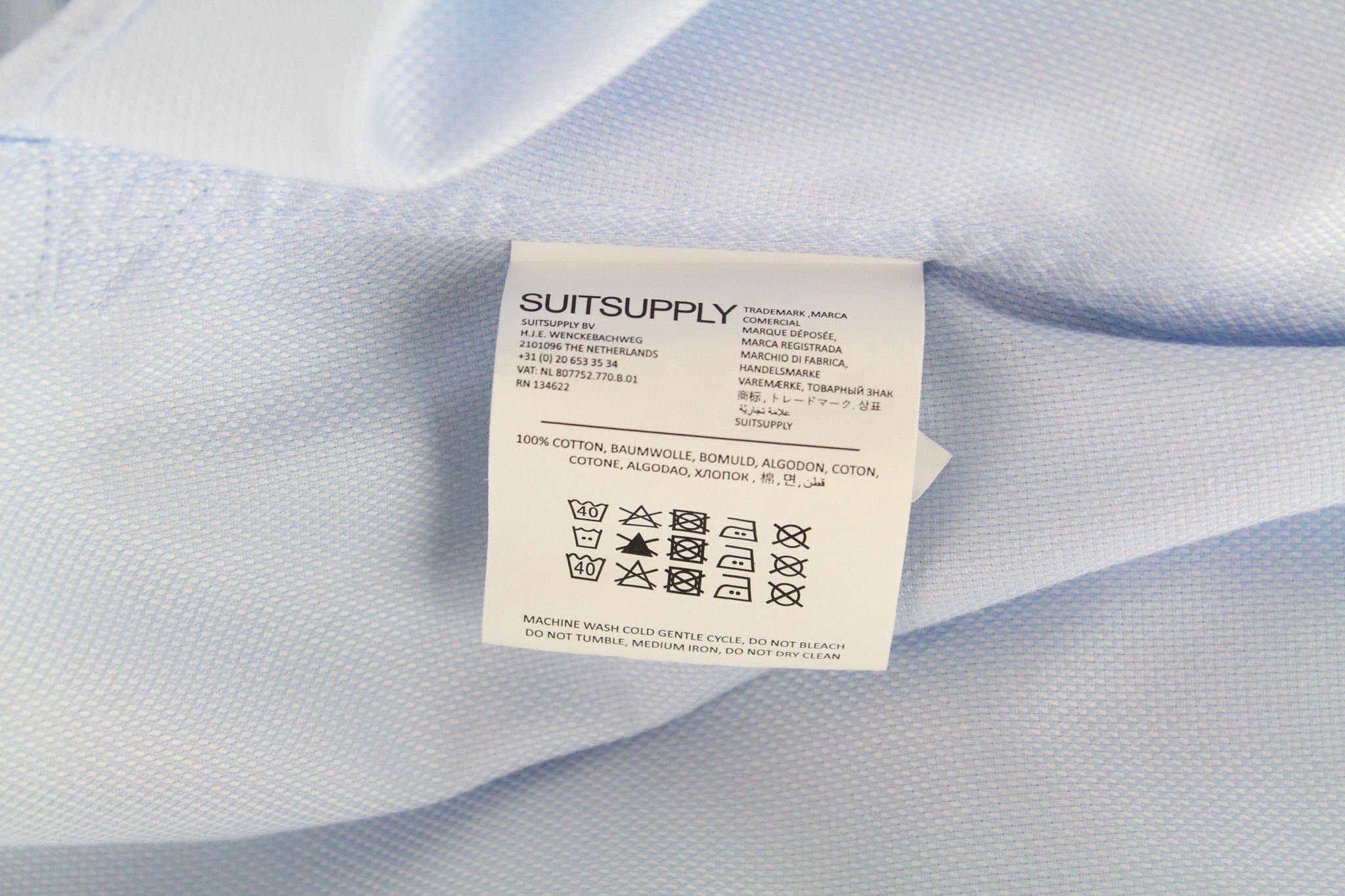 Suitsupply 35 Twill Blue Cotton Shirt 66720 Size US S / EU 44-46 / 1 - 5 Thumbnail