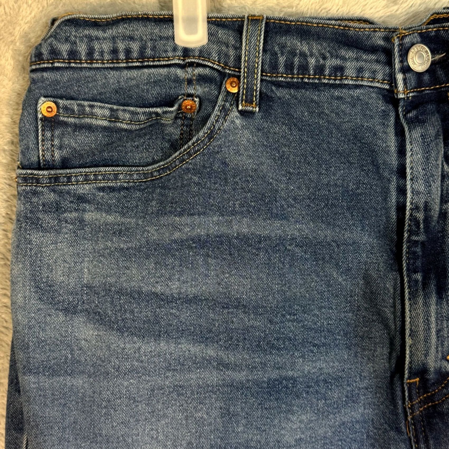 Levi's Levi’s 505 Jeans Men Blue Stretch Denim Mid-Rise Straight Leg 40 x 30 Denim Jeans Regular Mens Holiday Retro? Size US 40 / EU 56 - 3 Thumbnail