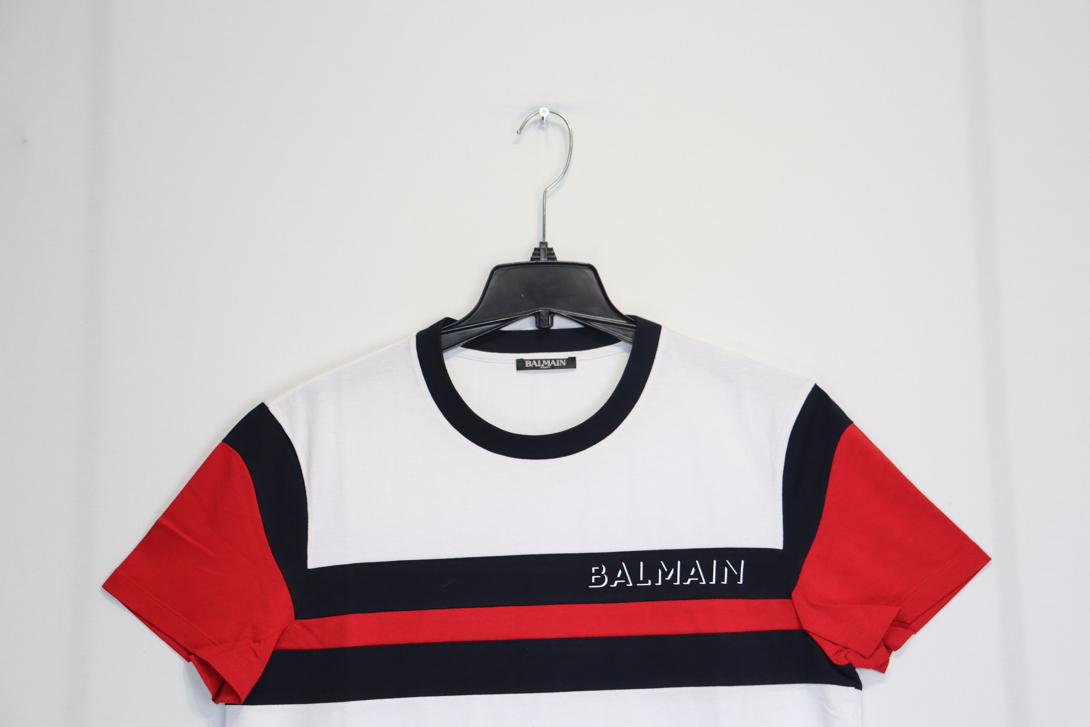Balmain o1rshd1 T-Shirt in Black/White/Red Size US M / EU 48-50 / 2 - 3 Thumbnail