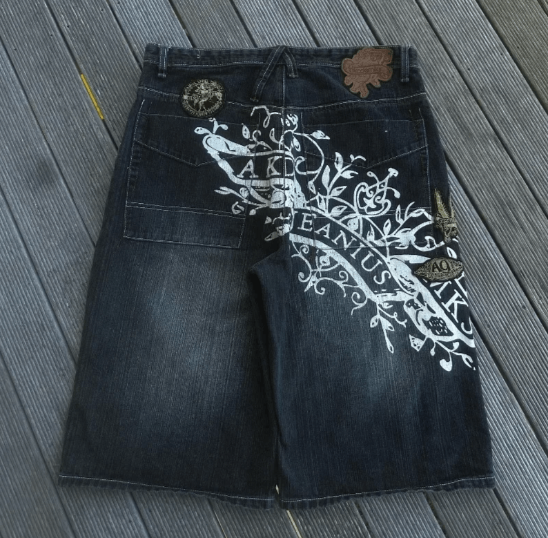 American Vintage Gothic Men Denim Shorts