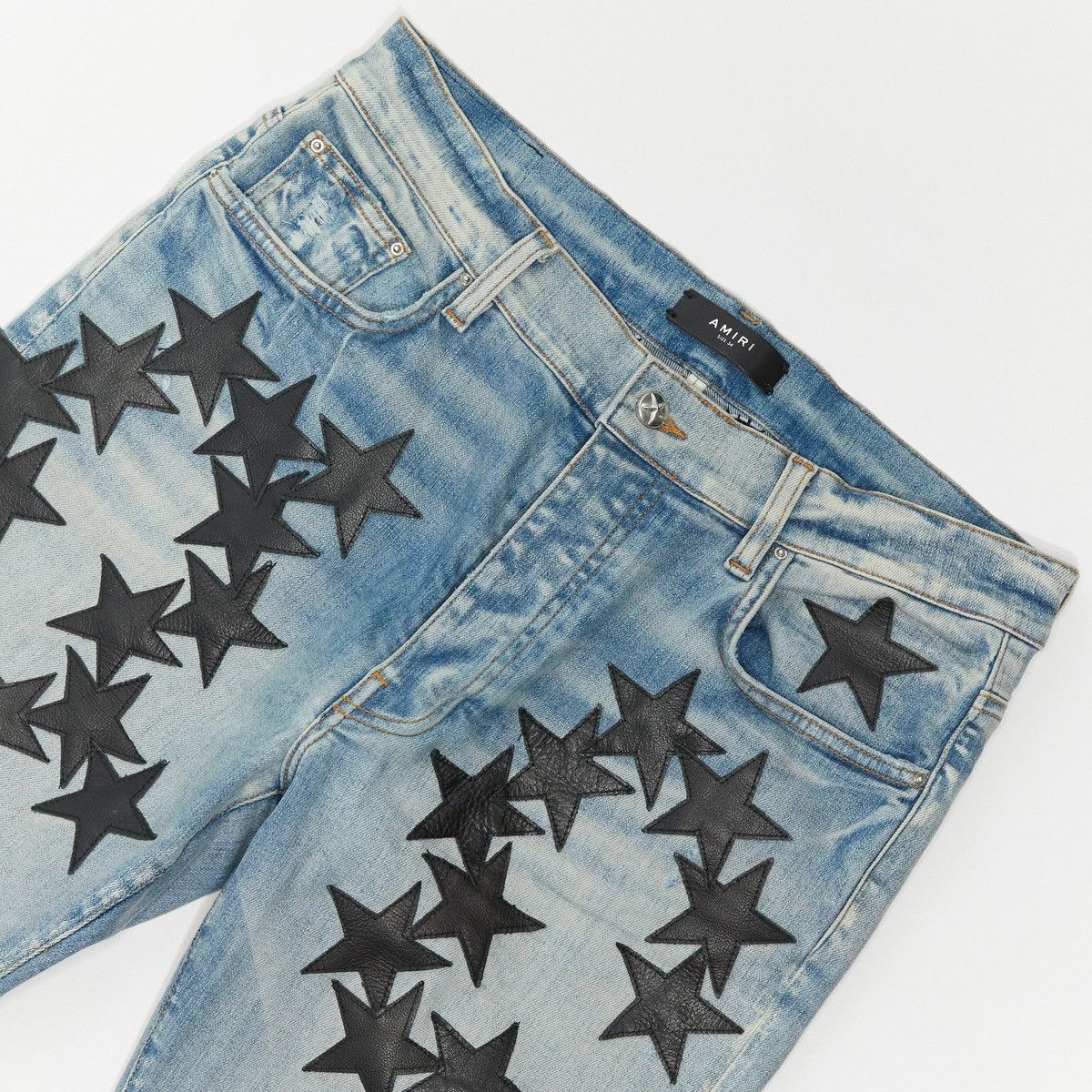 Alchemist × Amiri AMIRI ALCHEMIST LEATHER STAR JEANS - CLAY INDIGO Size US 34 / EU 50 - 2 Thumbnail