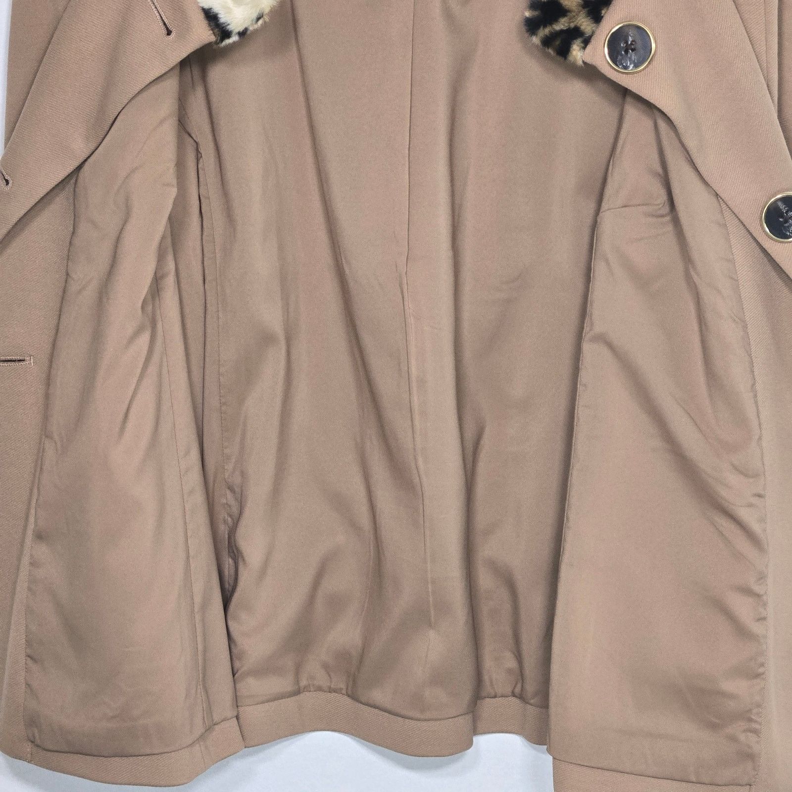 Chicos Chico's Women's Swing Jacket With Faux Fur Collar. Size 2. Size L / US 10 / IT 46 - 5 Thumbnail