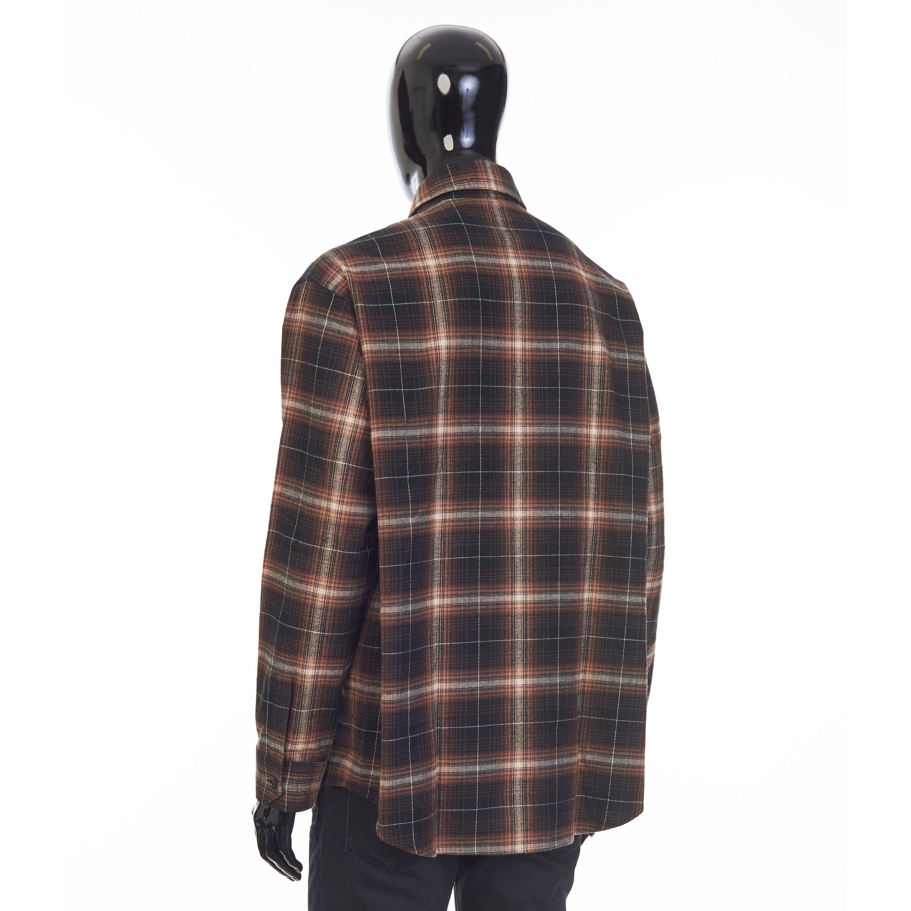 Celine Oversized Lumberjack Shirt In Cotton Checks Size 41 Size US L / EU 52-54 / 3 - 4 Thumbnail