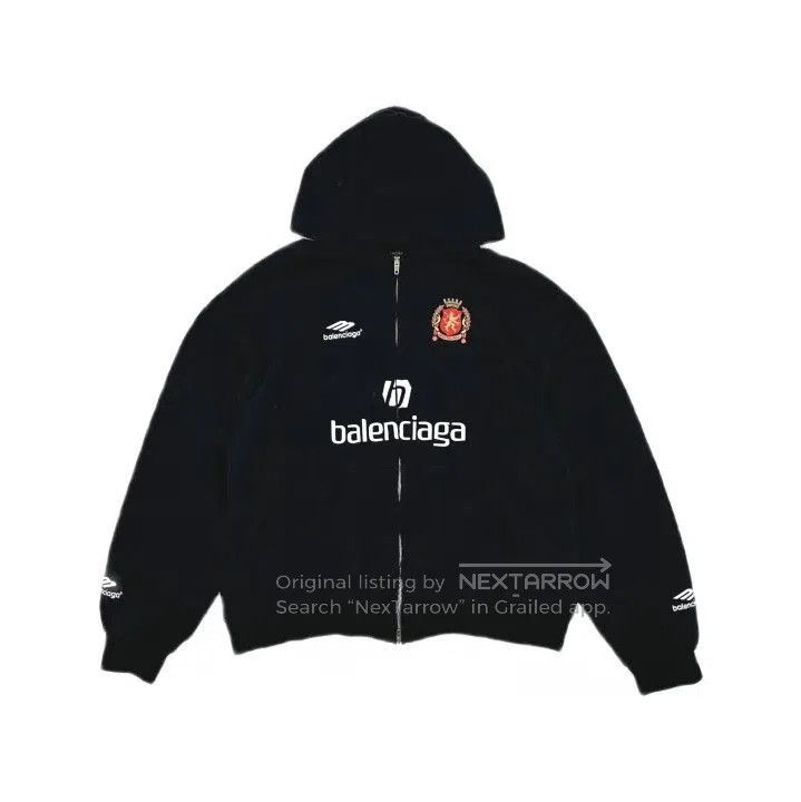 Balenciaga Balenciaga Black Logo Print Hooded Sweatshirt. Size US M / EU 48-50 / 2 - 2 Thumbnail