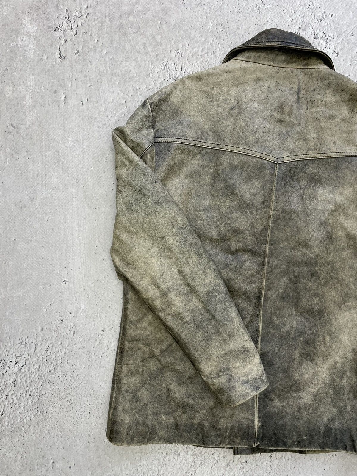 Japanese Brand Hype washed leather acant garde jacket diesel style y2k Size US M / EU 48-50 / 2 - 12 Thumbnail