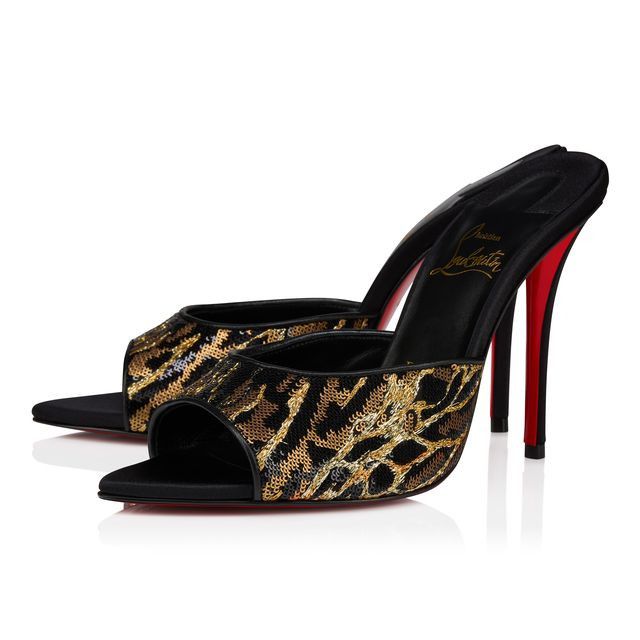 Christian Louboutin oc11z0126 Miss Z Mule 100MM in Black/Brown Size US 10 / IT 40 - 1 Thumbnail