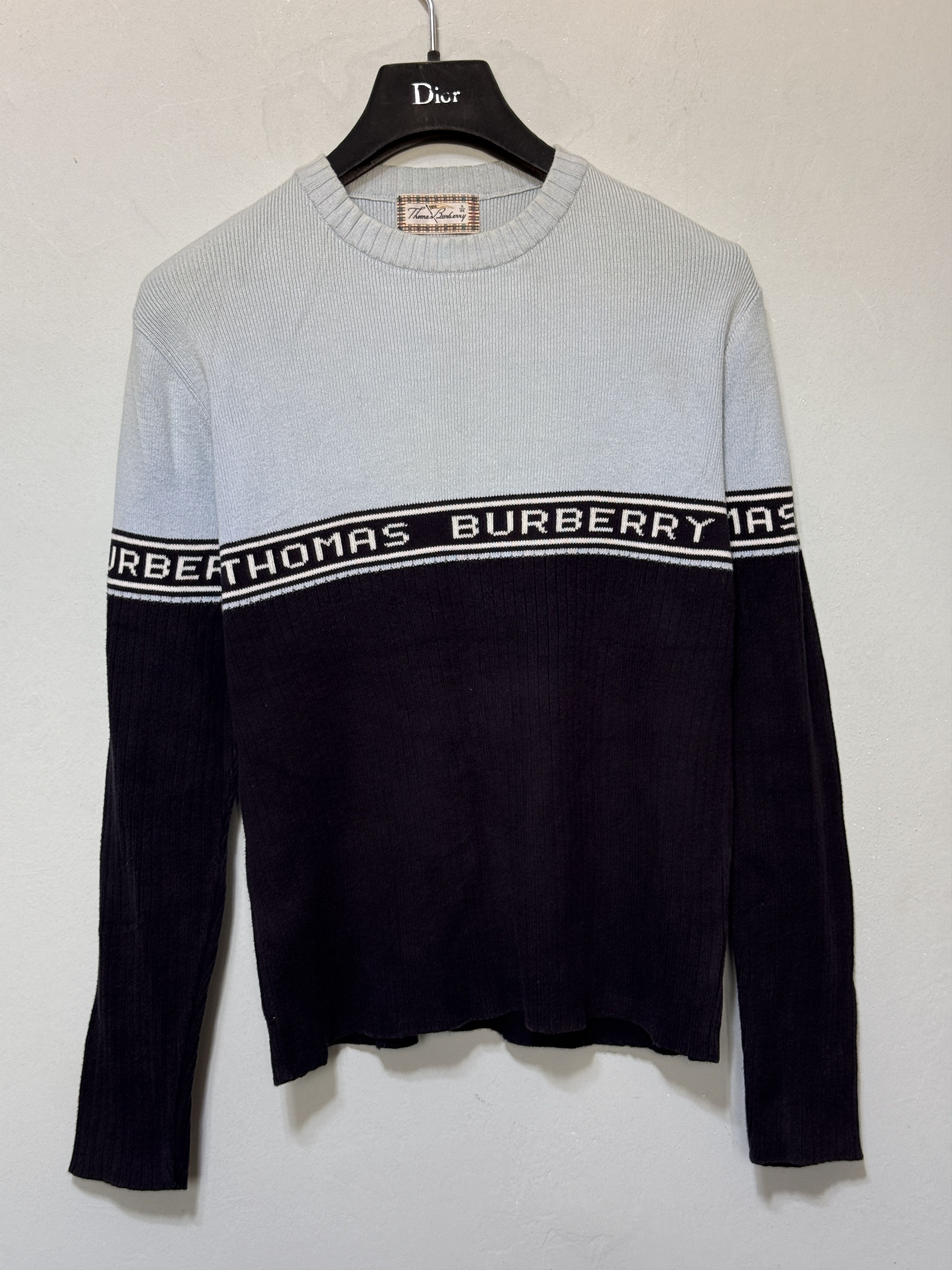 Burberry 🔥 Thomas Burberry navy crew neck size s Size S / US 4 / IT 40 - 1 Thumbnail