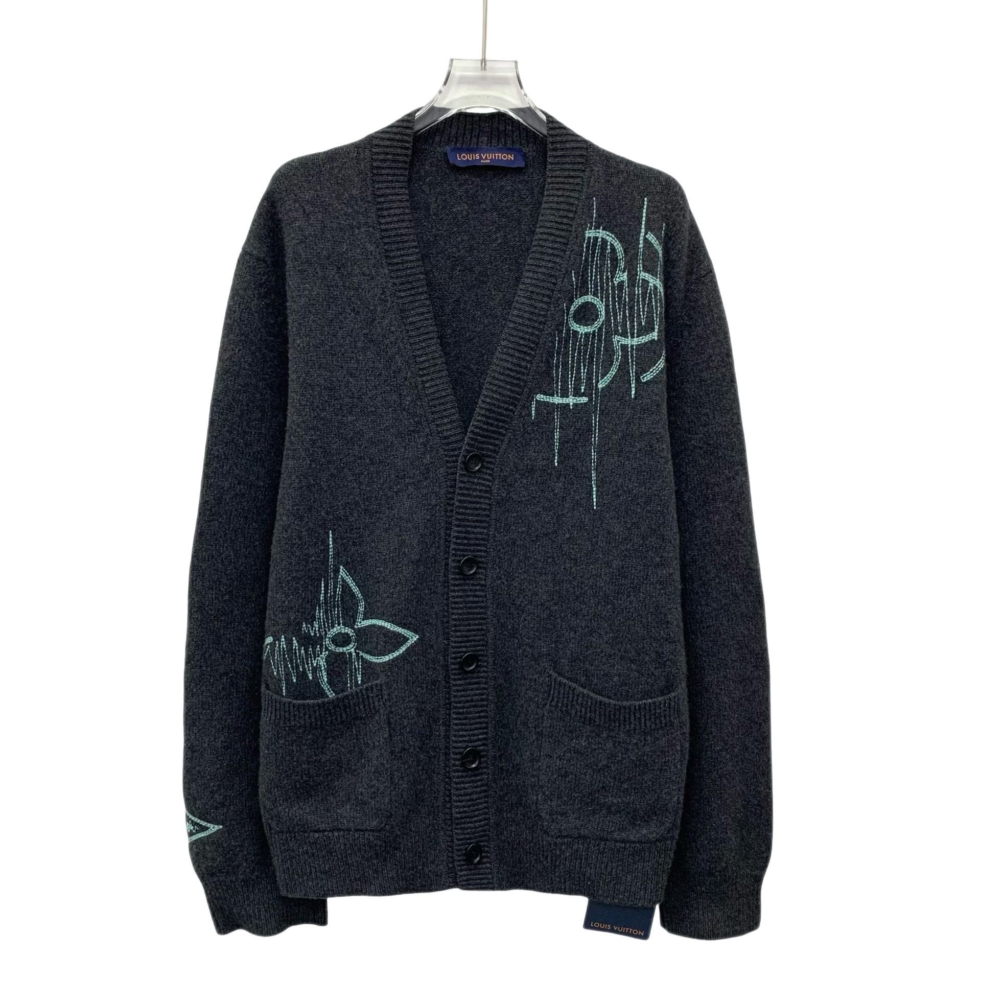 Louis Vuitton Louis Vuitton Embroidered Wool Cardigan L Size US L / EU 52-54 / 3 - 1 Thumbnail