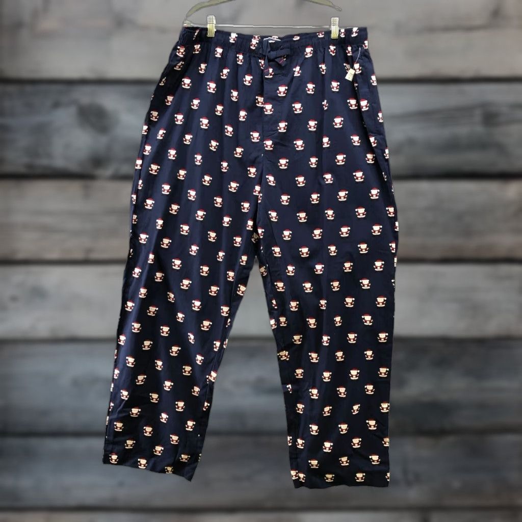 Club Room VINTAGE Club Room Men’s Christmas Pajama Pants XXL Navy Cotton Holiday Sleepwear Size US 39 - 1 Thumbnail