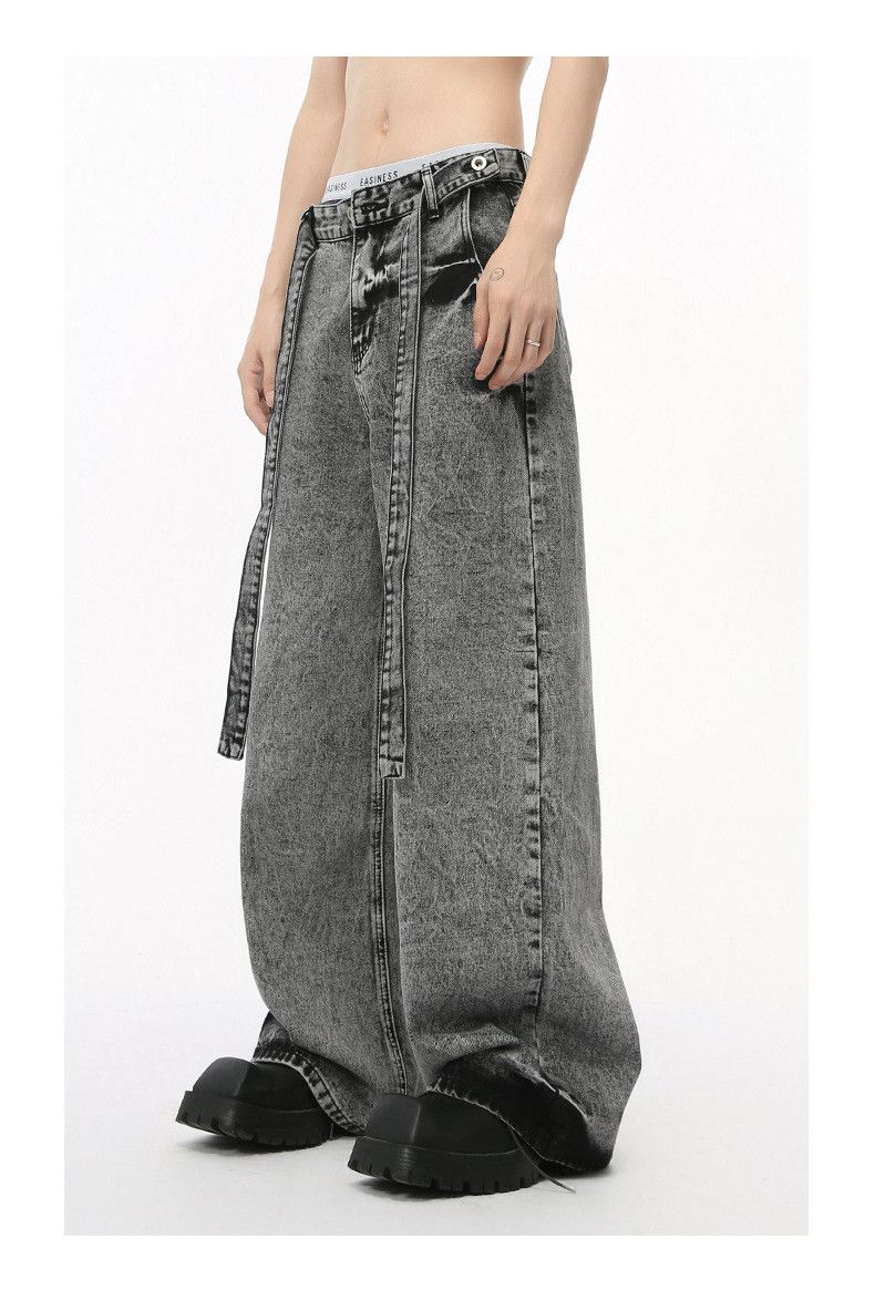 Japanese Brand American high-street lace-up silhouette color-blocked jeans Size US 32 / EU 48 - 4 Thumbnail