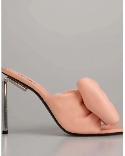 Off-White o1mle0425 Nappa Bow High Allen Pointed Heels in Pink Size US 5 / IT 35 - 2 Thumbnail