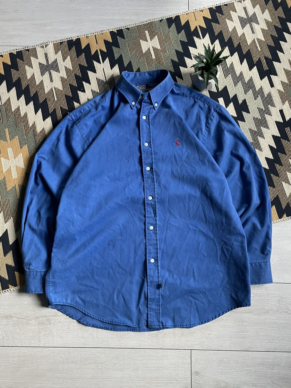 Polo Ralph Lauren × Vintage Vintage 90’s Polo Ralph Lauren USA Button Up Shirt Size US L / EU 52-54 / 3 - 1 Thumbnail