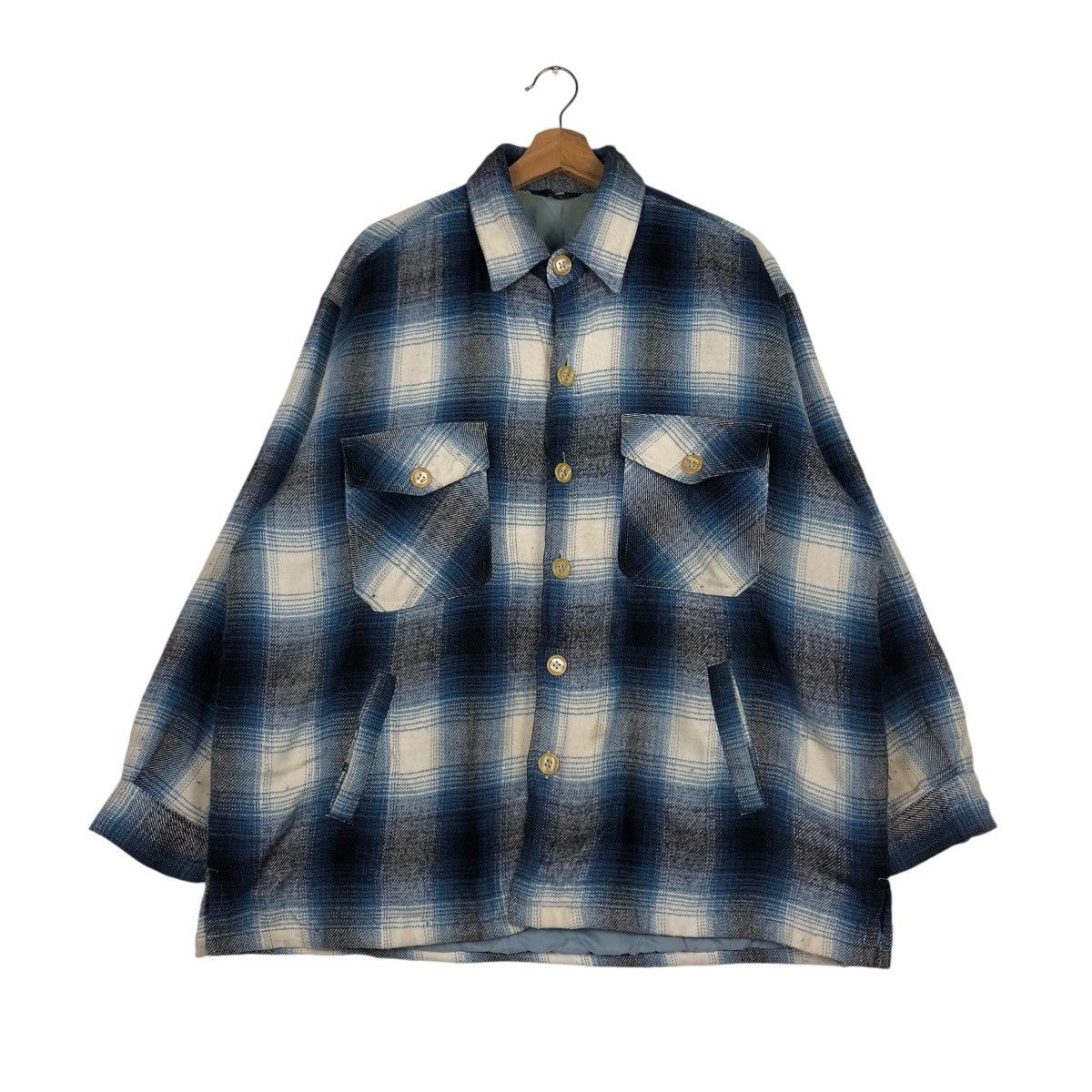 Japanese Brand 📌Vintage Chore Work Jacket Flannel Tartan Design Size US L / EU 52-54 / 3 - 2 Thumbnail