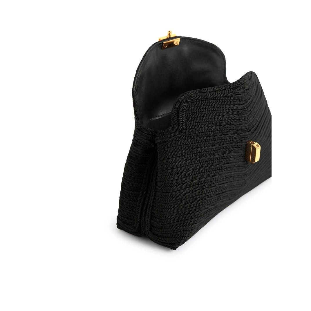 Toteme TOTEME T-Lock Black Drawstring Mini Clutch New Size ONE SIZE - 3 Thumbnail