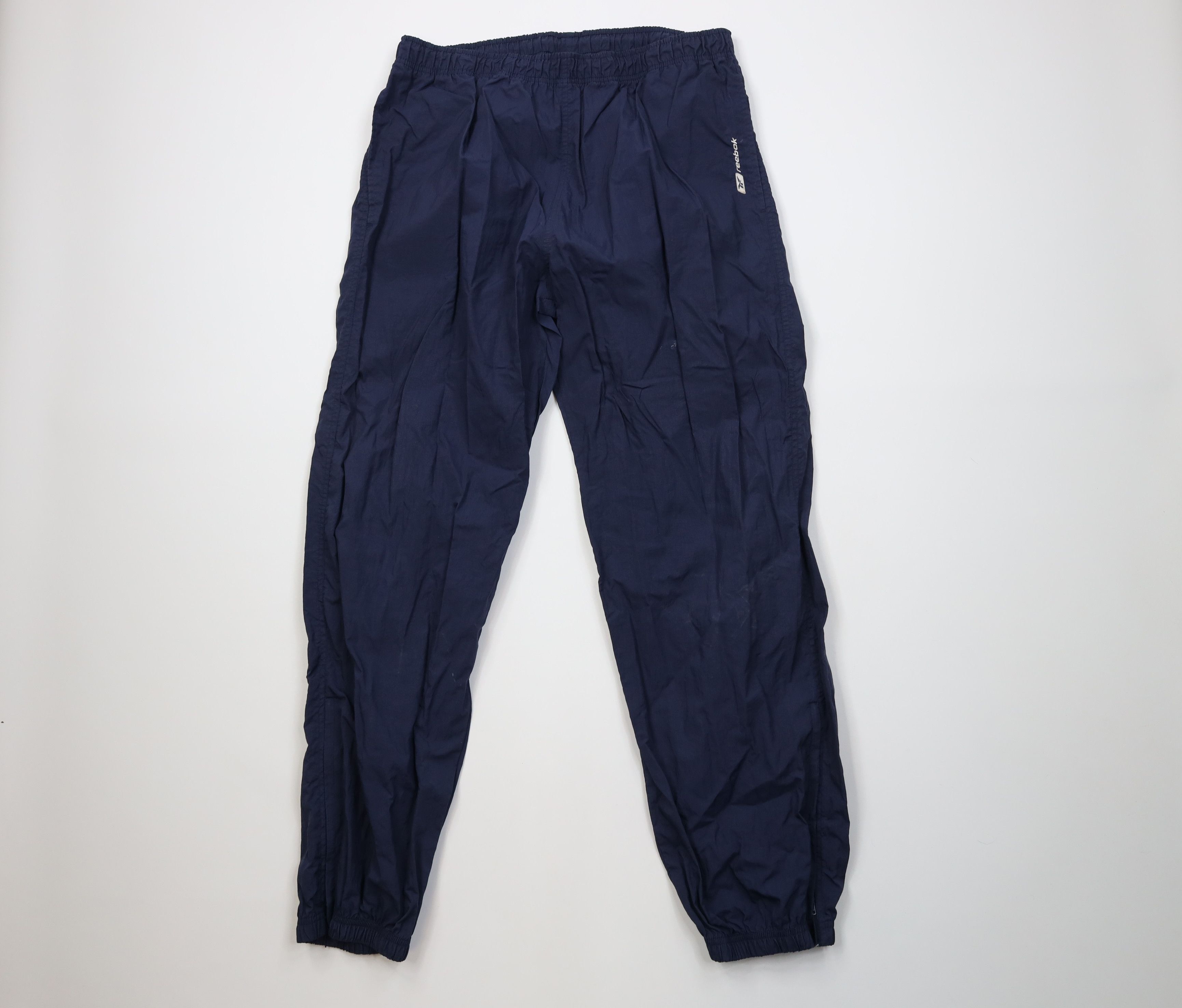 Reebok Vintage 90s Reebok Cuffed Windbreaker Joggers Pants Blue Size US 36 / EU 52 - 1 Thumbnail
