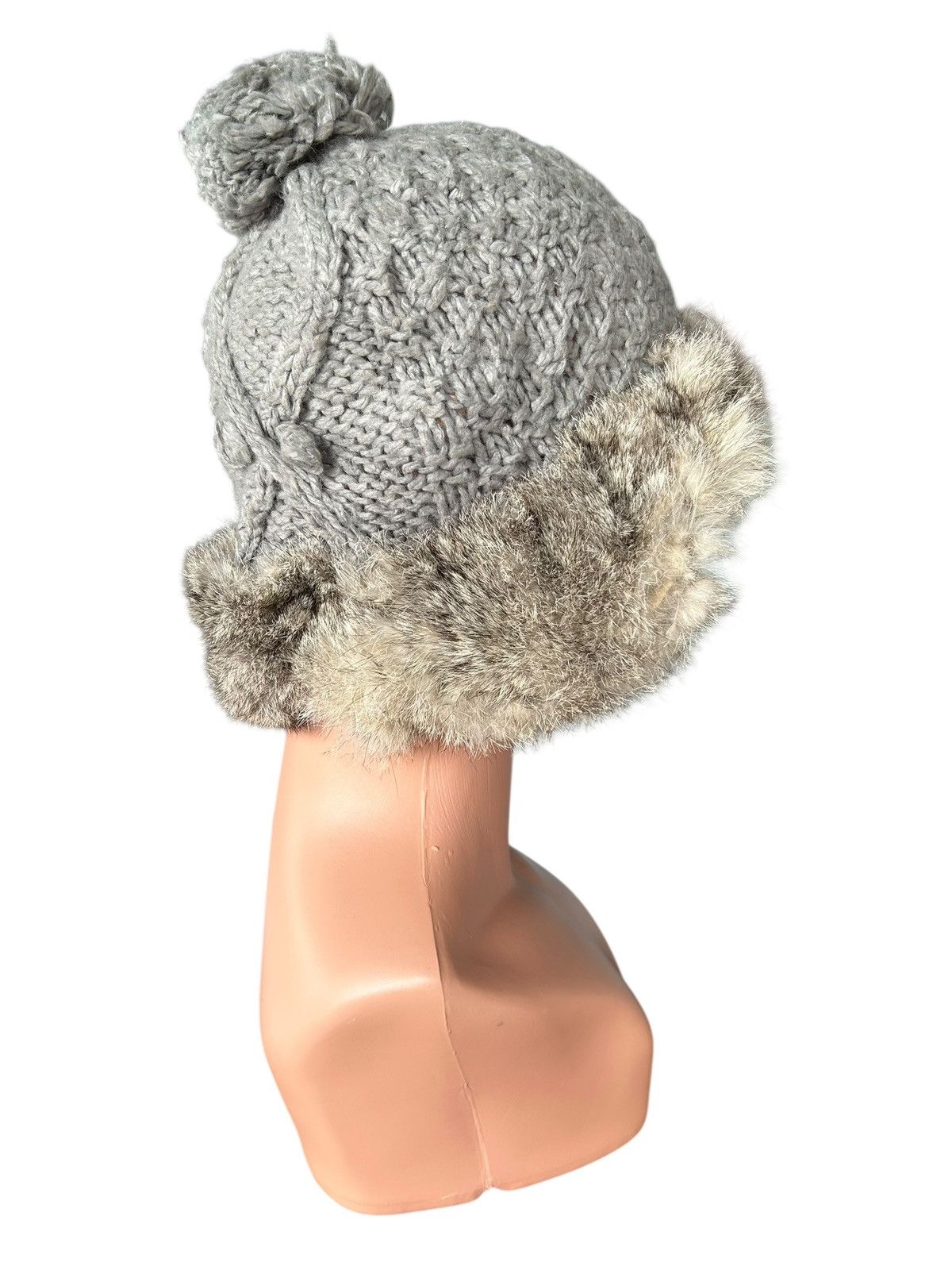 Beauty Beast Japanese Punk Bondage Style Knitted Rabbit Fur Beanie Hats Size ONE SIZE - 5 Thumbnail