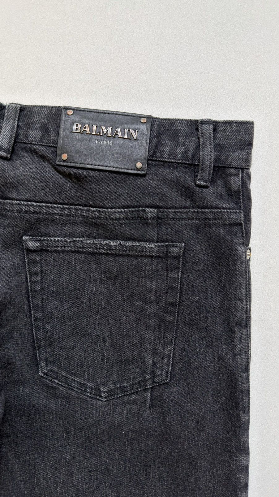 Balmain 2012 ‘Knee Blowout’ Washed Black Jeans Size US 34 / EU 50 - 14 Thumbnail