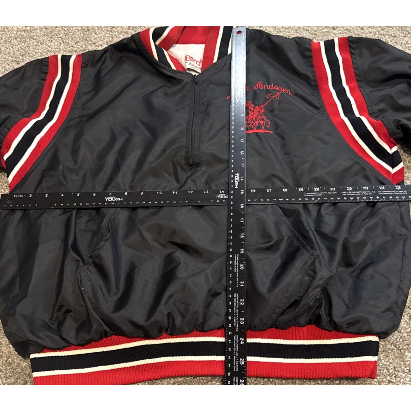Vintage VINTAGE North Andover Mass Knights Black Red Windbreaker Pullover Jacket Men's Large Black Red Jacket windbreaker Birdie NYLON Size US L / EU 52-54 / 3 - 6 Thumbnail