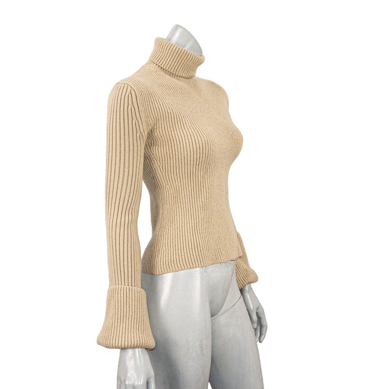 St. John ST JOHN Ribbed Wool Turtleneck Sweater oversize cuffs Size S / US 4 / IT 40 - 4 Thumbnail