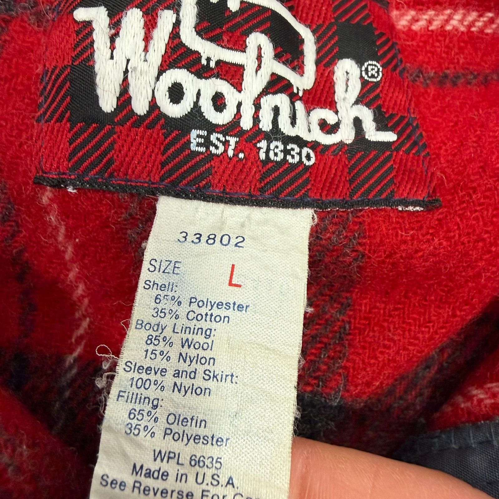 Vintage Vintage Woolrich Jacket Men's Large Gray Wool Flannel Lined Size US L / EU 52-54 / 3 - 6 Thumbnail