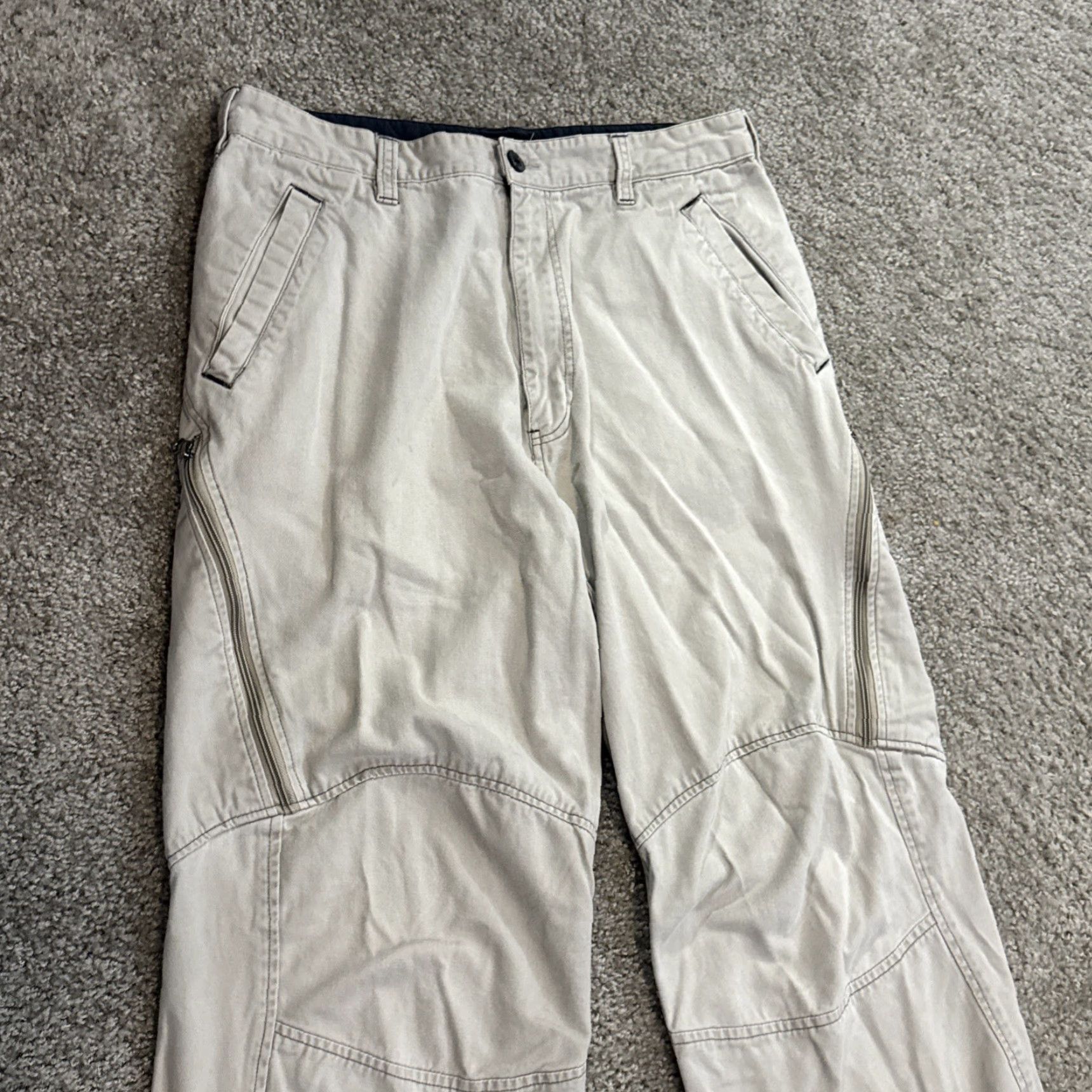 Vintage Wearfirst Cargo Pants Mens 34x32 Tan Straight Leg Cargo Pants Mens Regular 34in Gray Cotton Ramie Vintage No Size US 34 / EU 50 - 4 Thumbnail