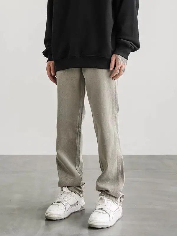 Japanese Brand VIBE Washed gray green straight high street jeans Size US 30 / EU 46 - 1 Thumbnail