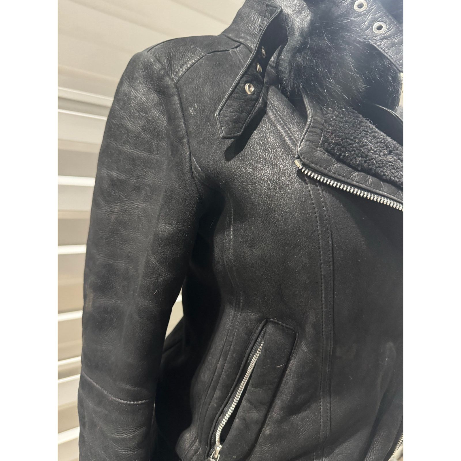Theory Black fur Theory leather coat Size XS / US 0-2 / IT 36-38 - 5 Thumbnail